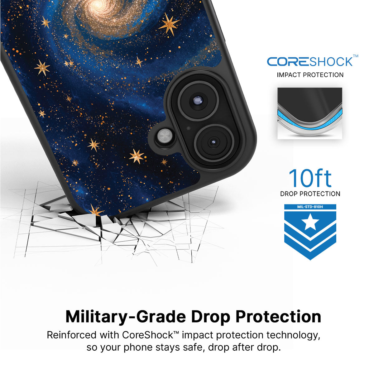 Galaxy Designer iPhone 16 Plus Case – Cosmic Tide | MagSafe