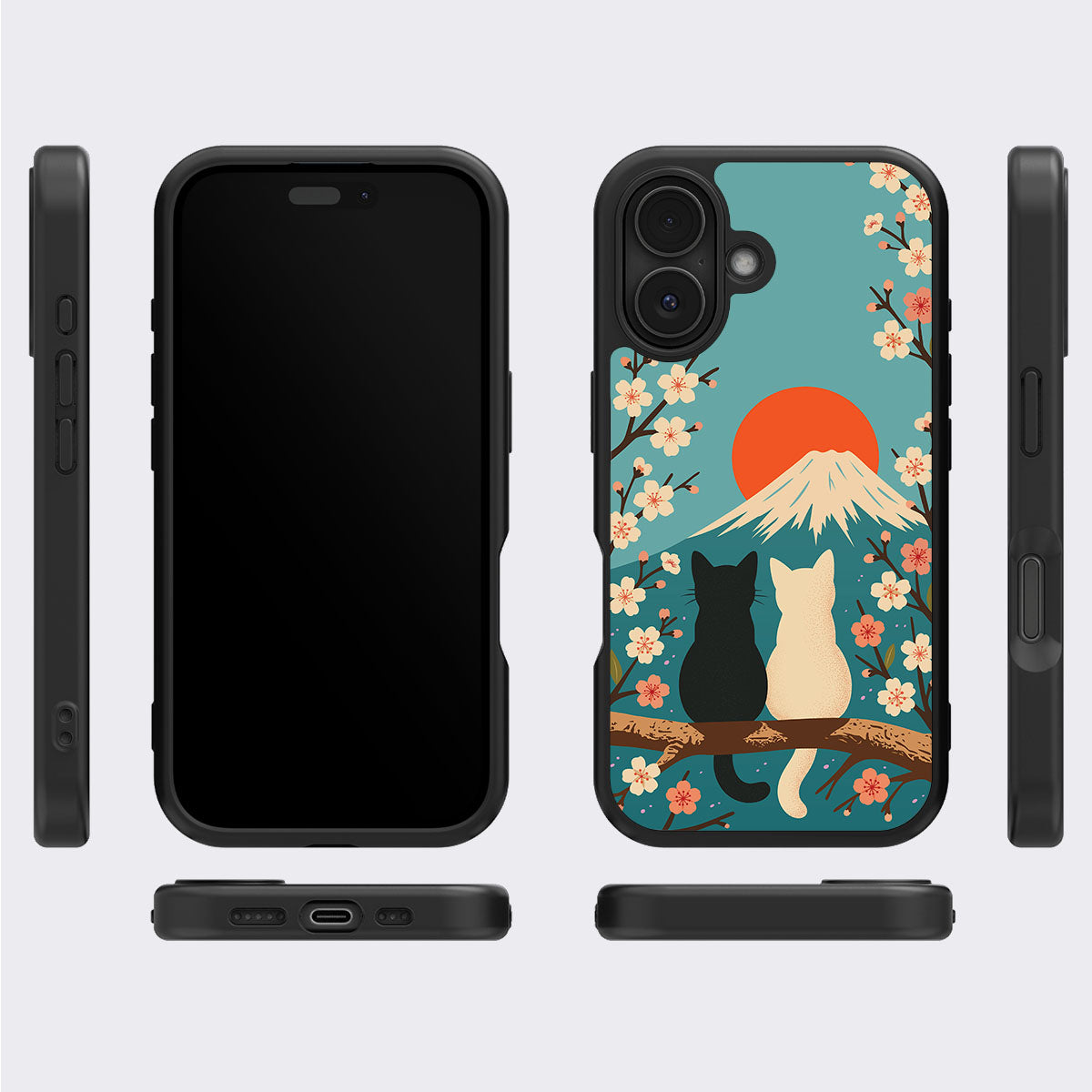 Fuji Cats - iPhone 16 Plus Case #case type_core (magsafe), #case type_core (non magsafe)