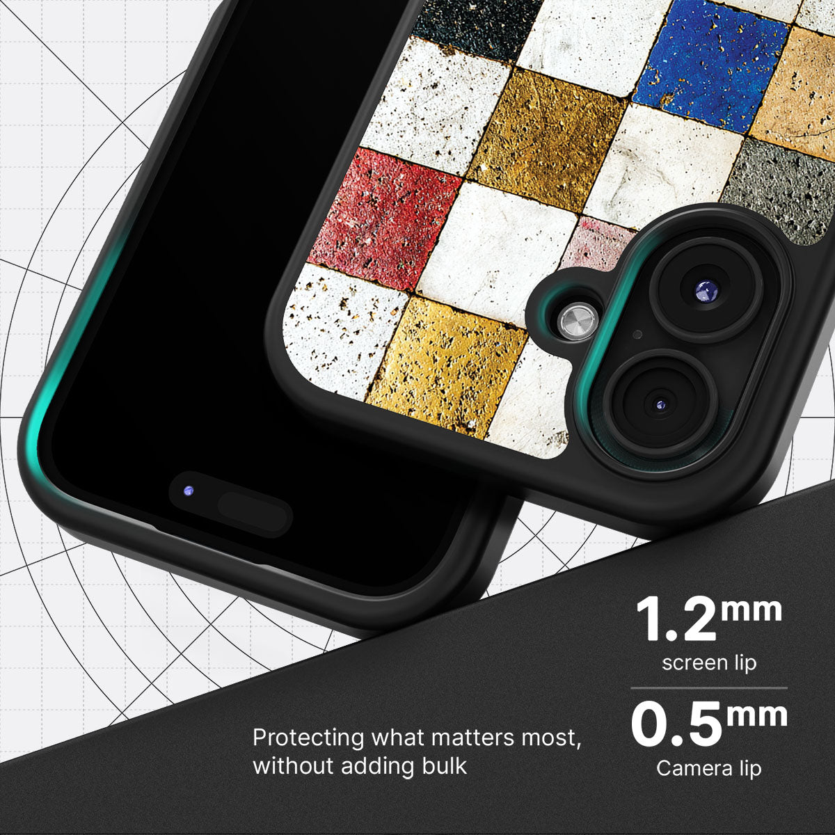 Heritage Mosaic slim iPhone 16 Plus phone case