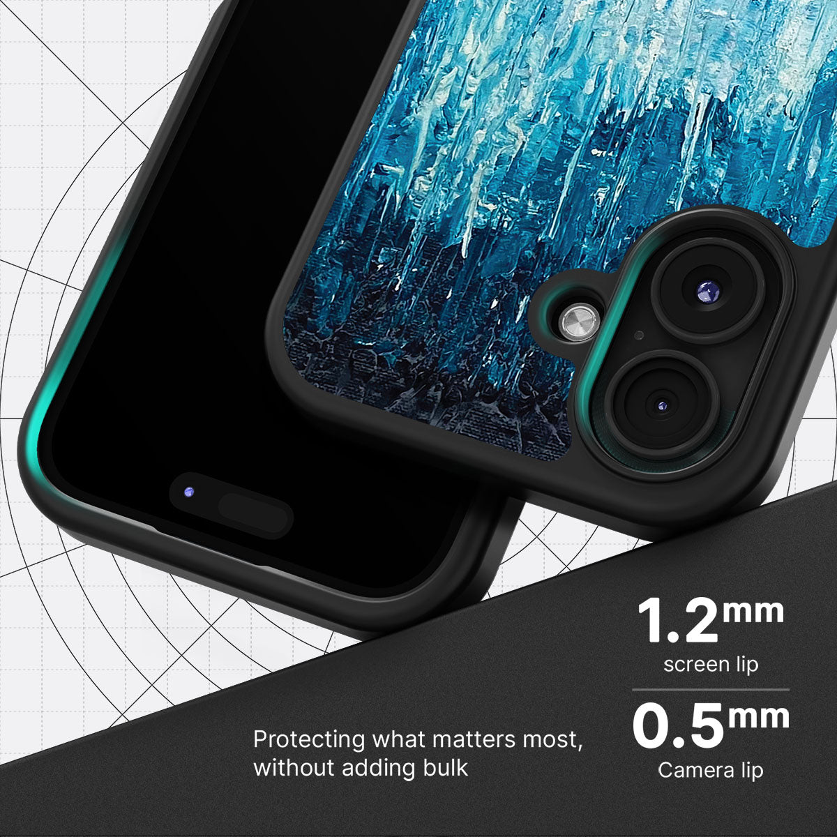 Impasto Tides - iPhone 16 Plus Case #case type_core (magsafe), #case type_core (non magsafe)