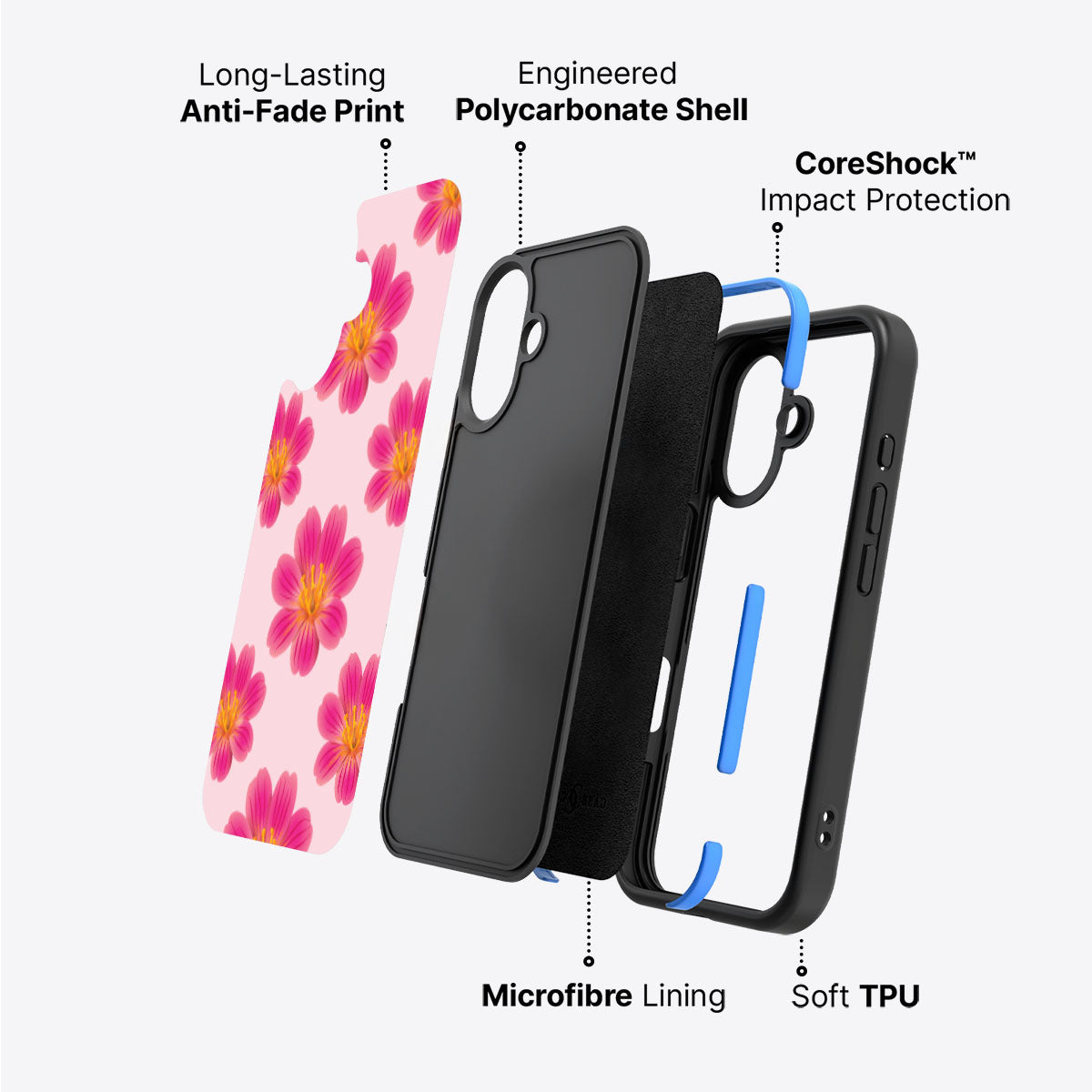 Lewisia Cotyledon - iPhone 16 Plus Case #case type_core (non magsafe)