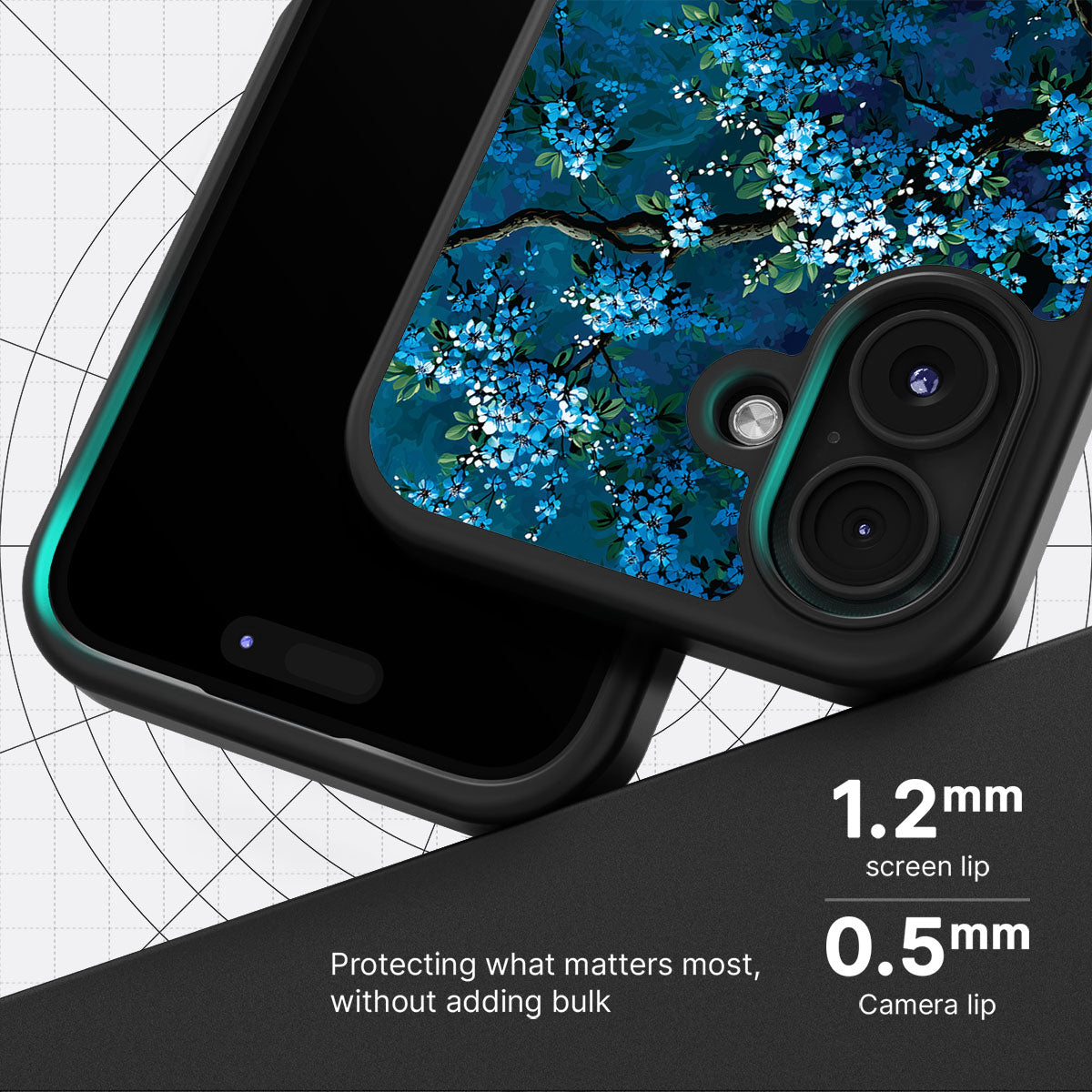 Moonlit Petals - iPhone 16 Plus Case #case type_core (magsafe), #case type_core (non magsafe)