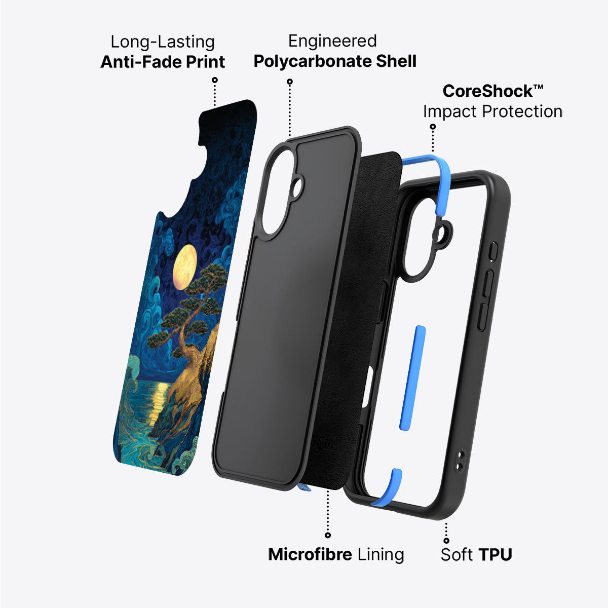 Moonlit Tide - iPhone 16 Plus Case #case type_core (non magsafe)