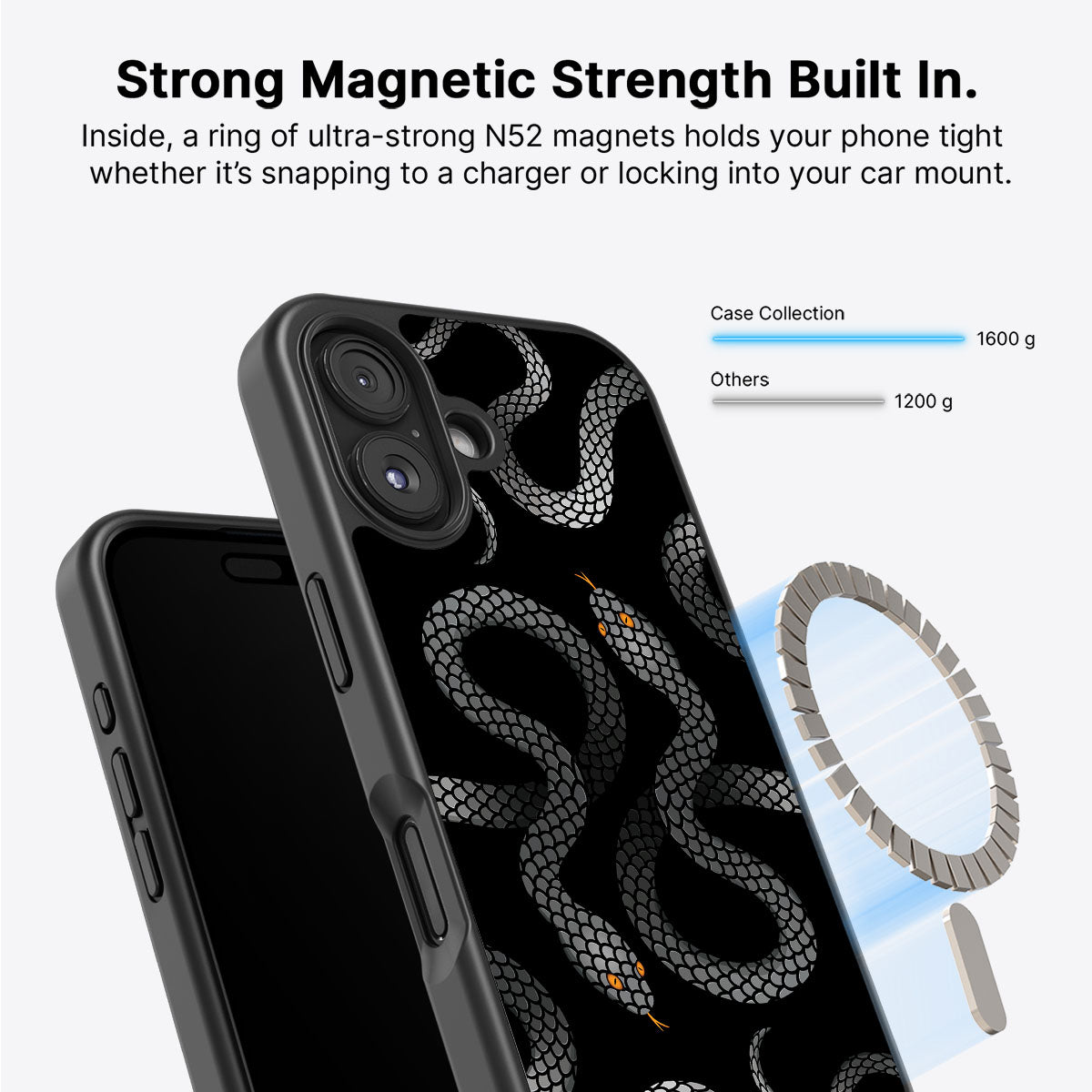 Noir Serpent - iPhone 16 Plus Case #case type_core (magsafe)