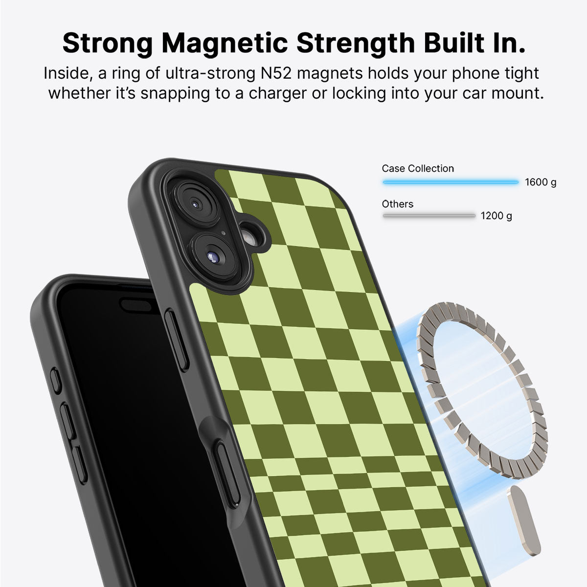 iPhone 16 Plus MagSafe case – Olive Meadow design