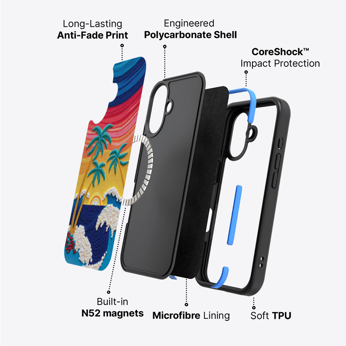Tropical Designer iPhone 16 Plus Case – Paper Tropics | MagSafe