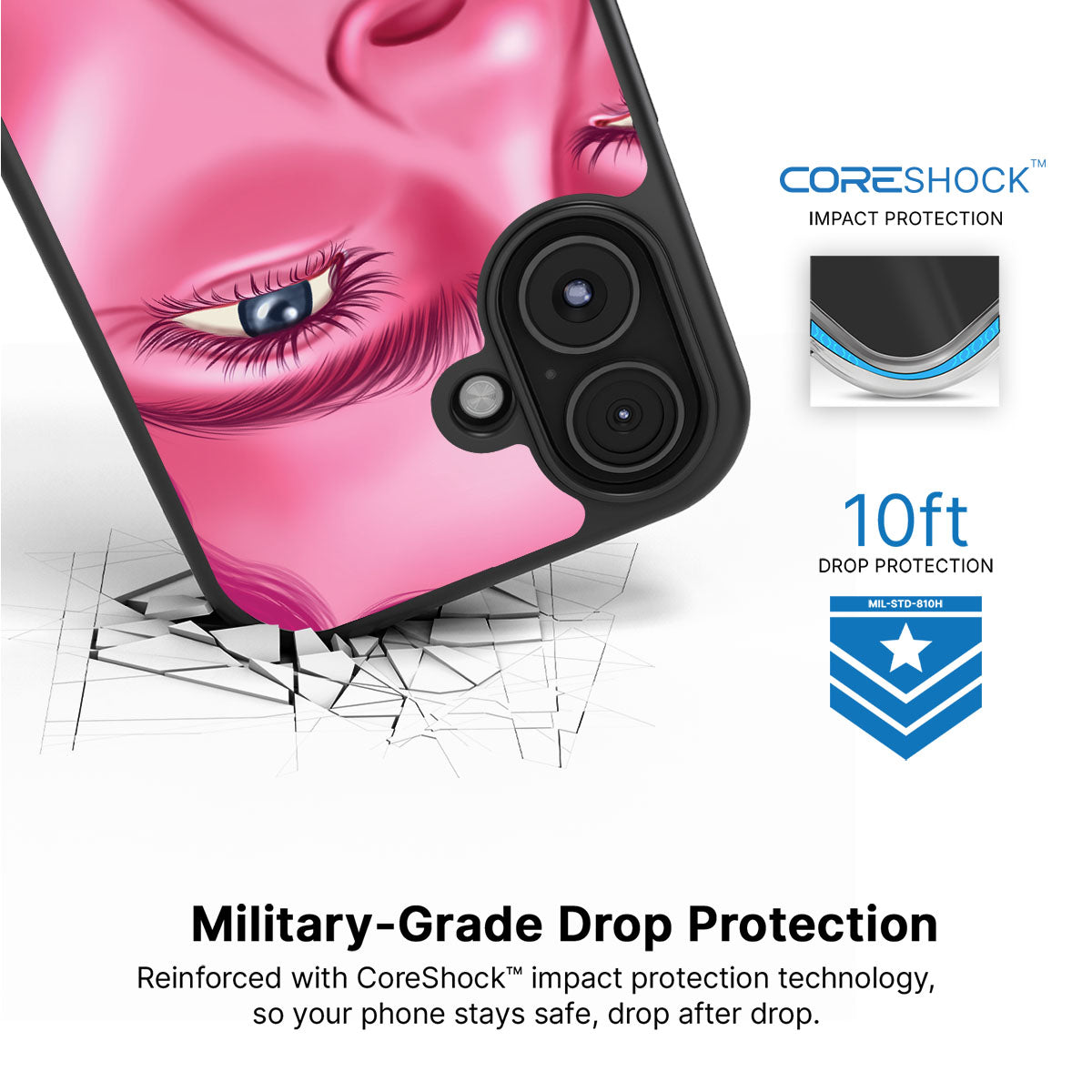 Pink Rage - iPhone 16 Plus Case #case type_core (magsafe), #case type_core (non magsafe)