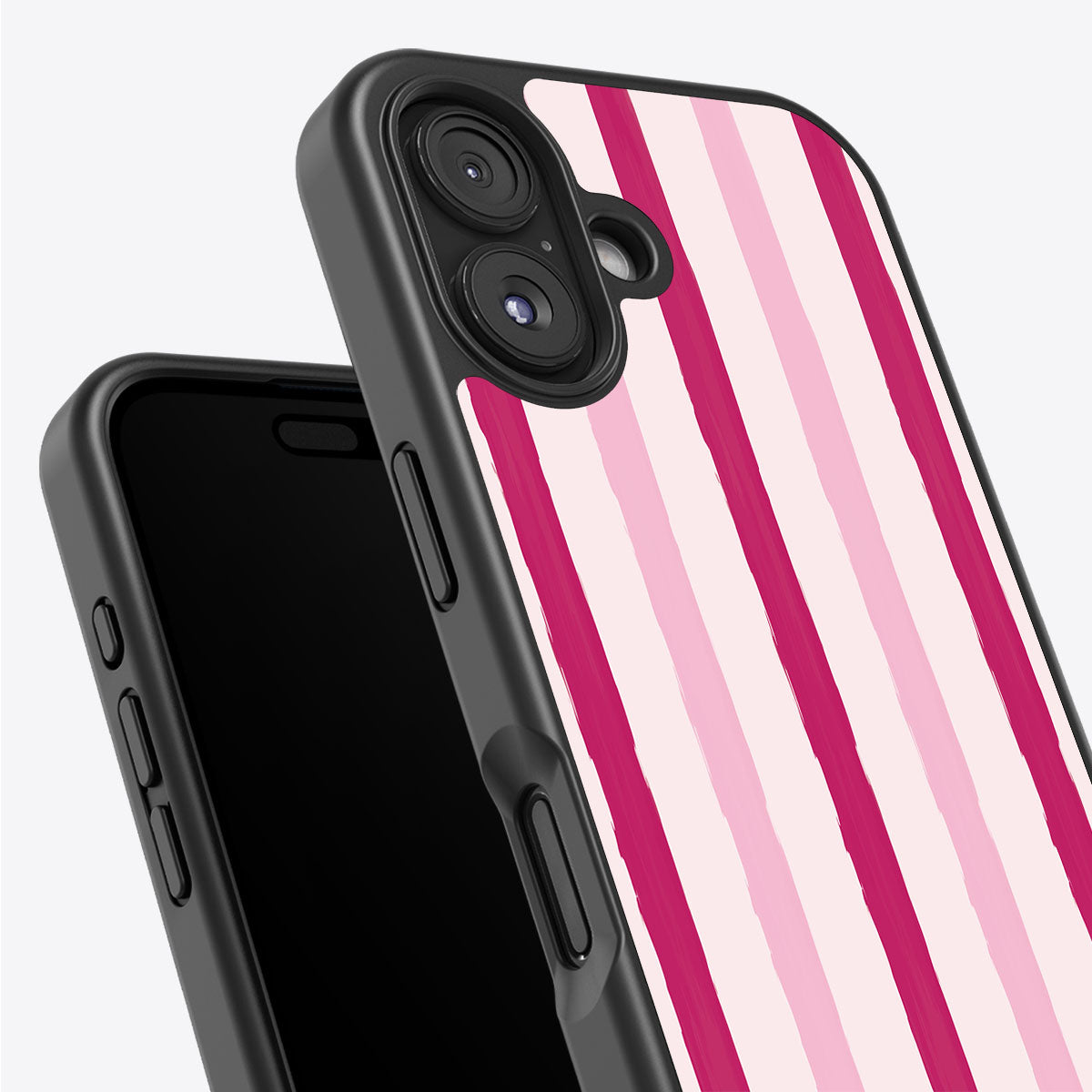 Pink Watercolor Stripes - iPhone 16 Plus Case #case type_core (non magsafe)