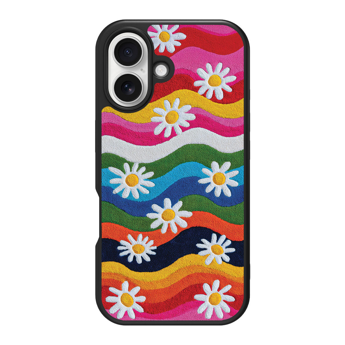 iPhone 16 Plus Case with MagSafe – Rainbow Daisy