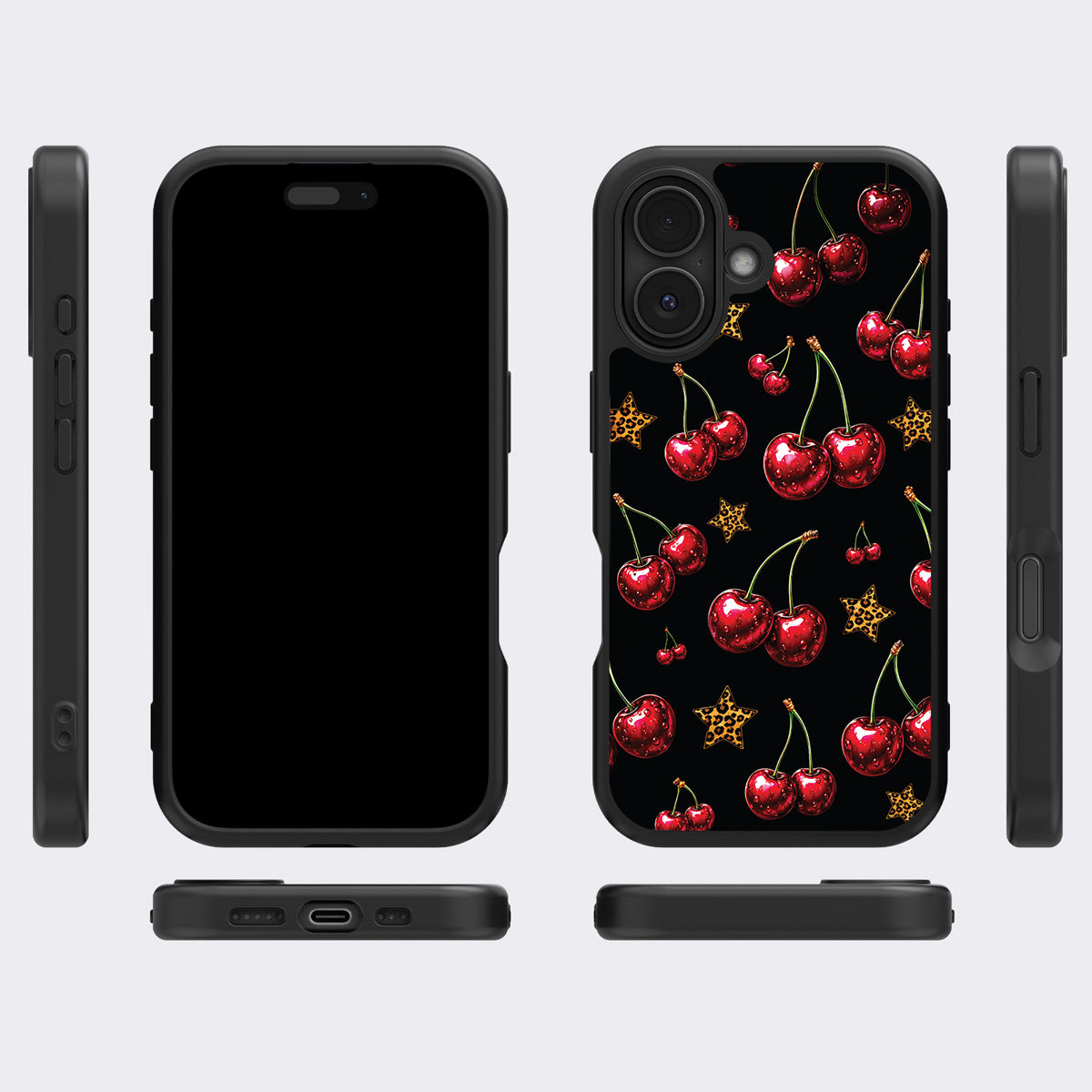Rebel Cherry iPhone 16 Plus case cover – multi-angle view