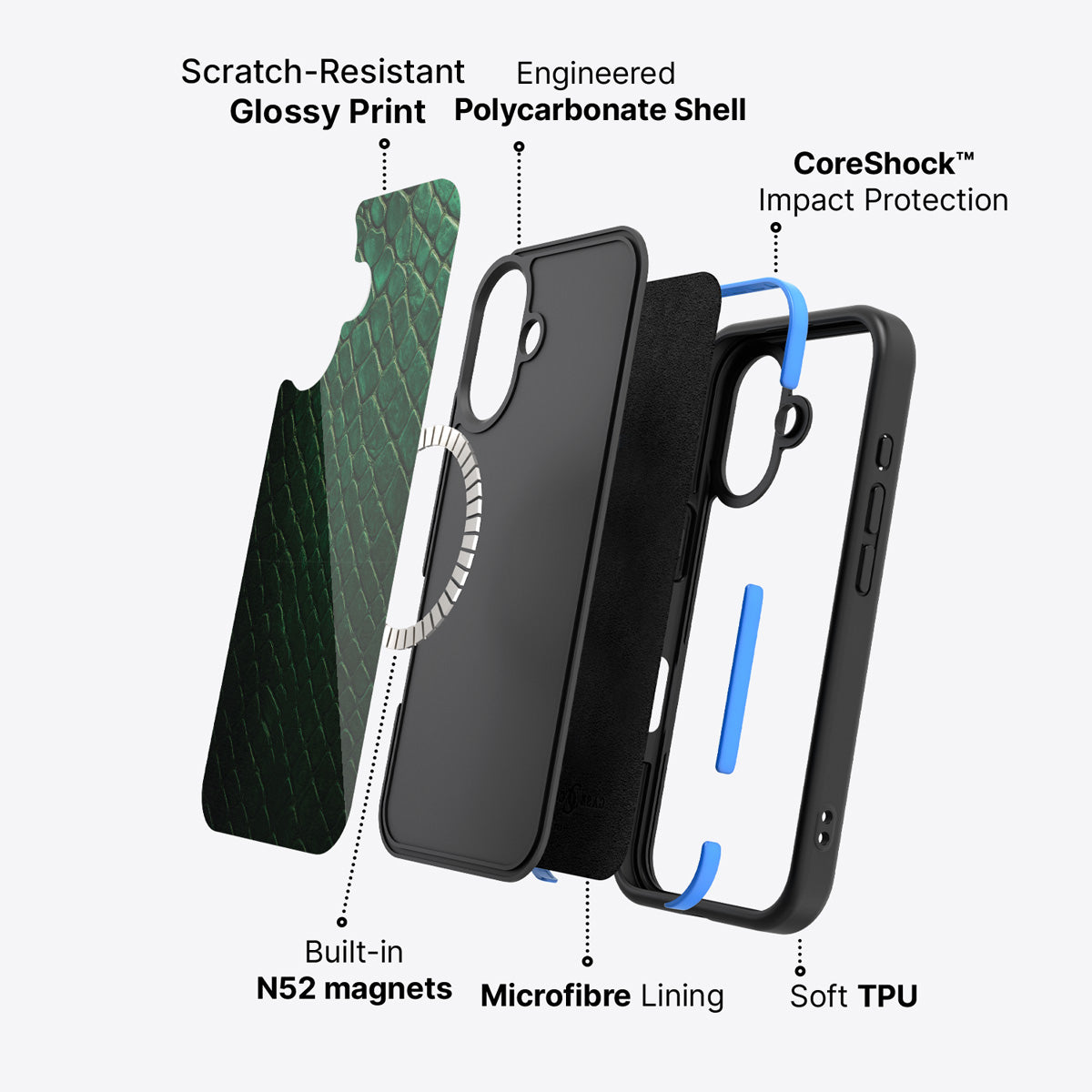 Green Designer iPhone 16 Plus Case – Slytherin Senses | MagSafe
