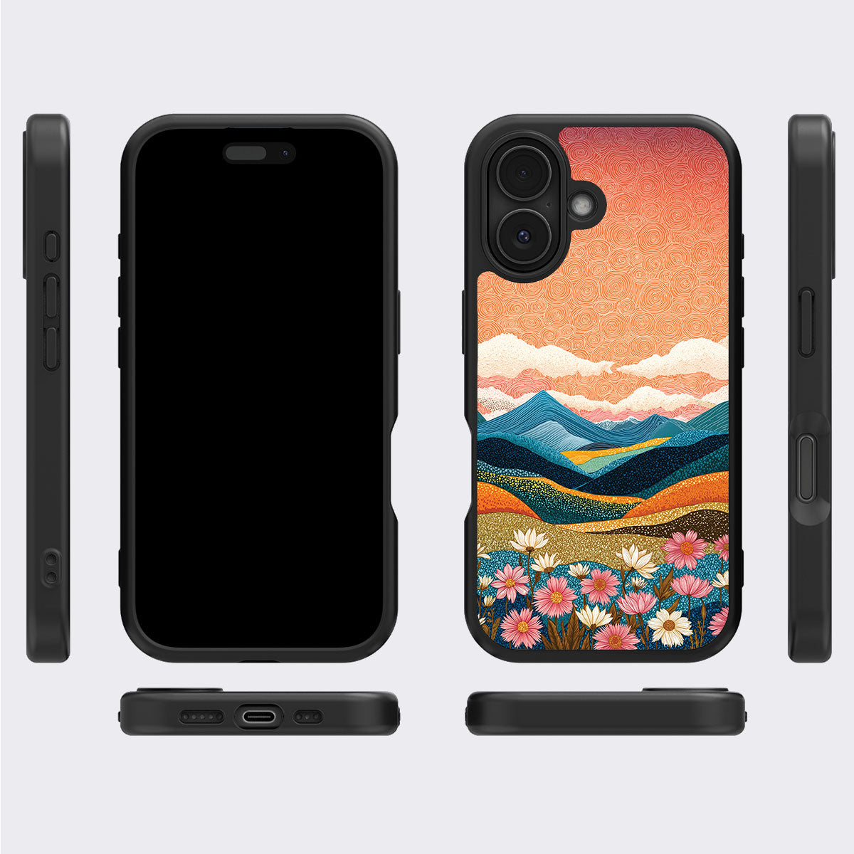 Sunset Designer iPhone 16 Plus Case – Soft Horizon | MagSafe