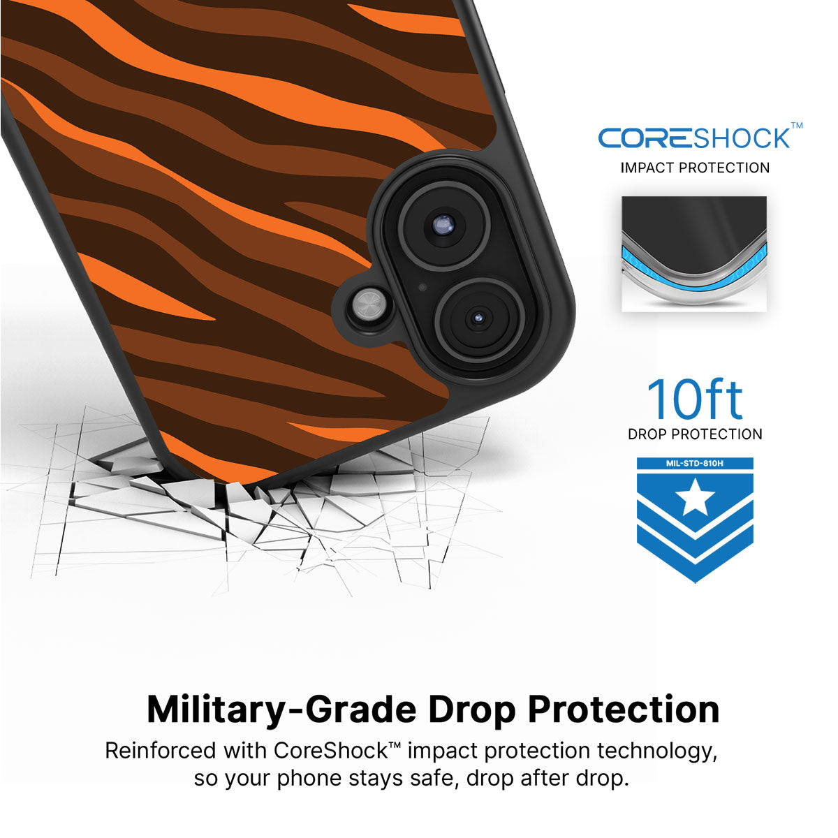 Tiger Trace - iPhone 16 Plus Case #case type_core (magsafe), #case type_core (non magsafe)