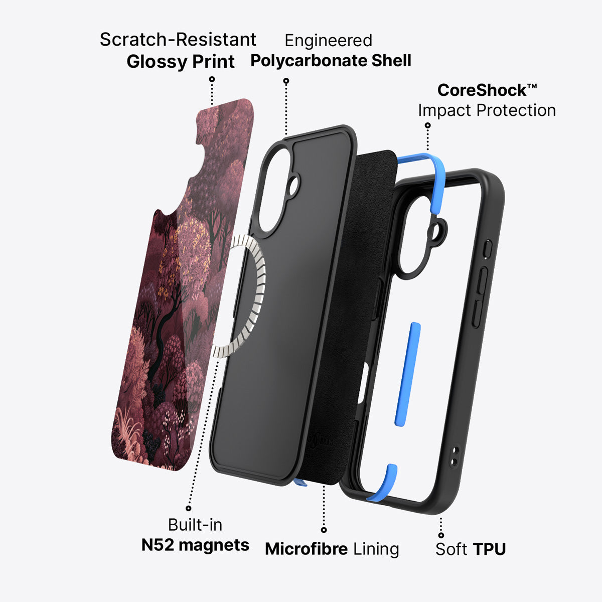 iPhone 16 Plus case construction – Velvet Reverie phone case