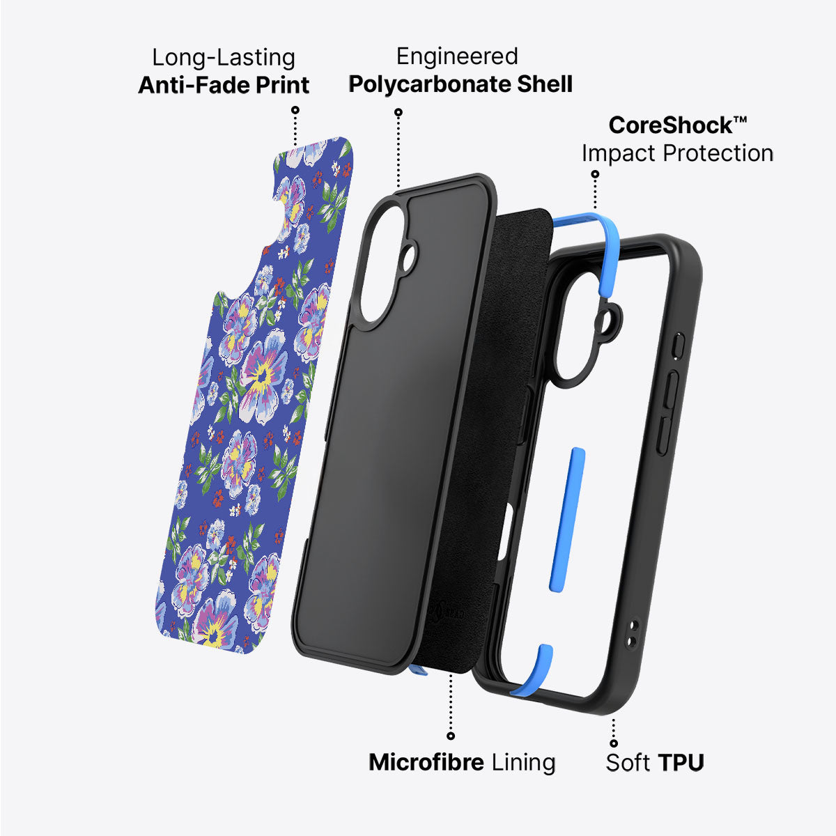 Wild Ditsy - iPhone 16 Plus Case #case type_core (non magsafe)