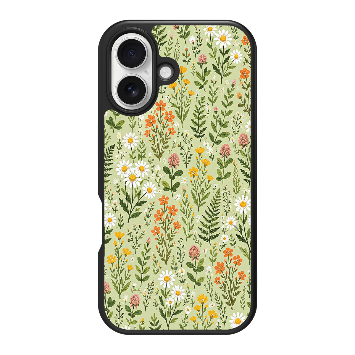 Wildflower Meadow design back view – iPhone 16 Plus case