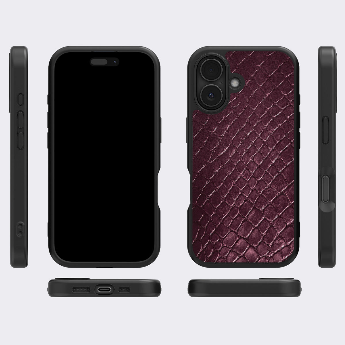 Wine Python iPhone 16 Plus case cover – multi-angle view