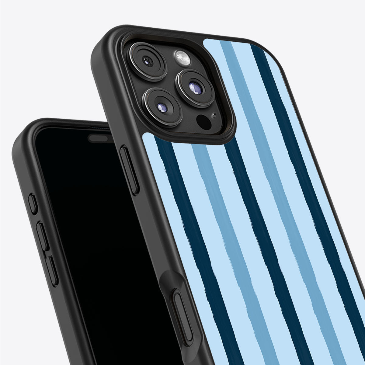 Blue Watercolor Stripes - iPhone 16 Pro Case #case type_core (non magsafe)