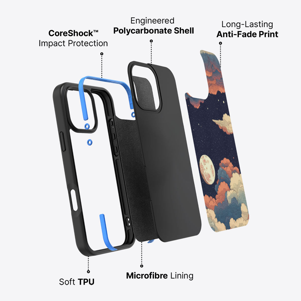 Blushed Moon - iPhone 16 Pro Case #case type_core (non magsafe)