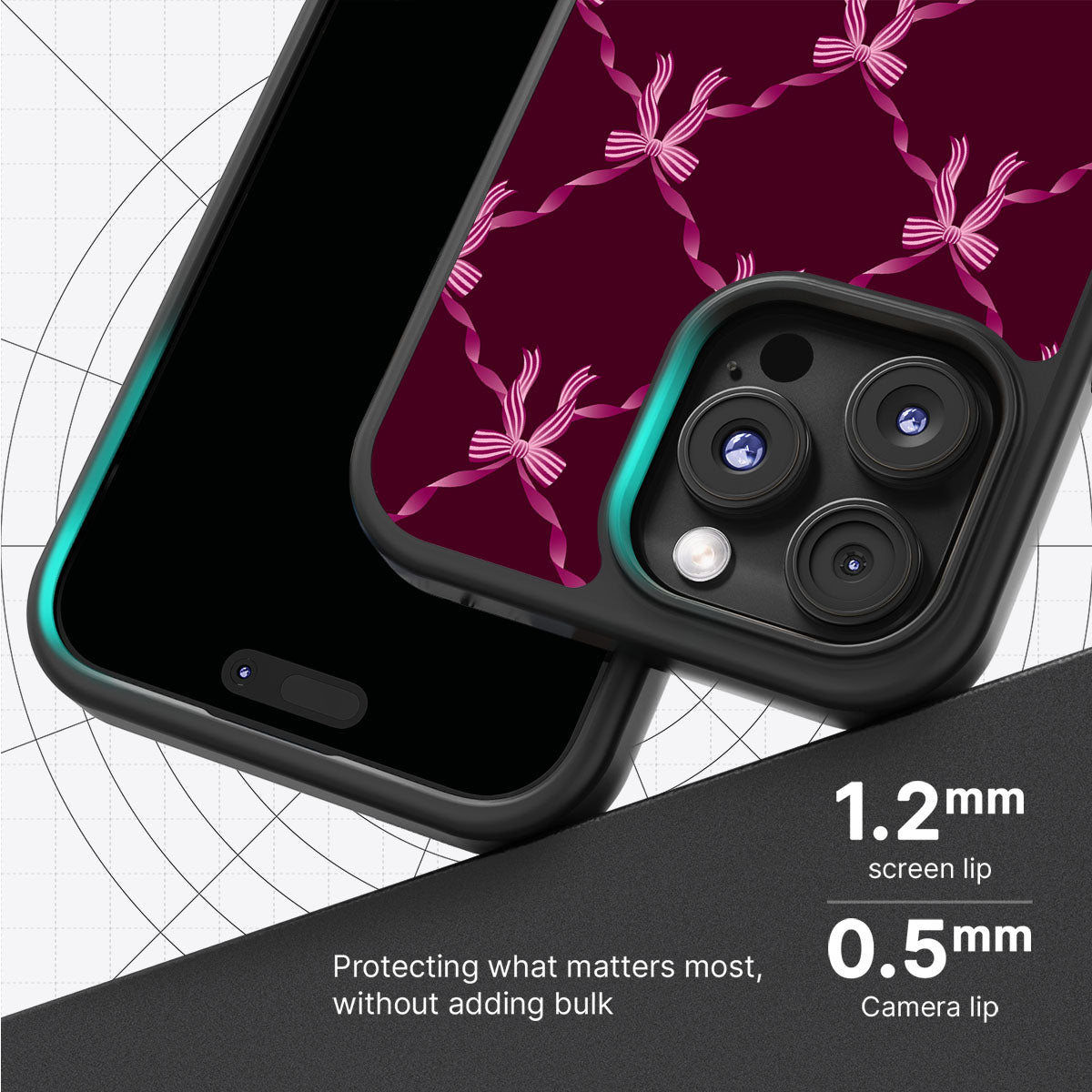 Bordeaux Bow - iPhone 16 Pro Case