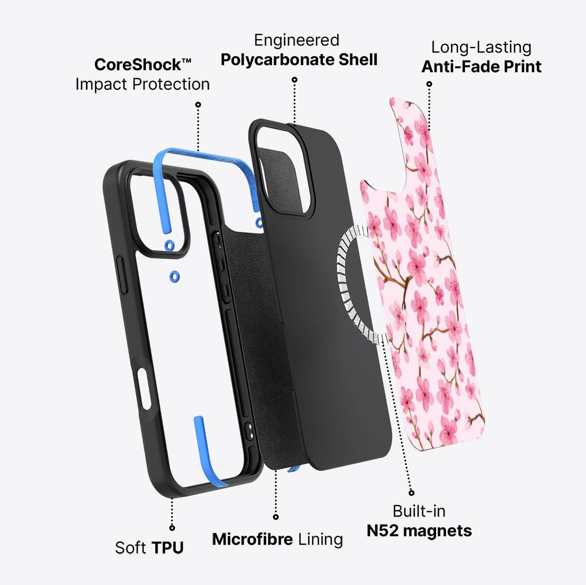Cherry Blossom - iPhone 16 Pro Case #case type_core (magsafe)
