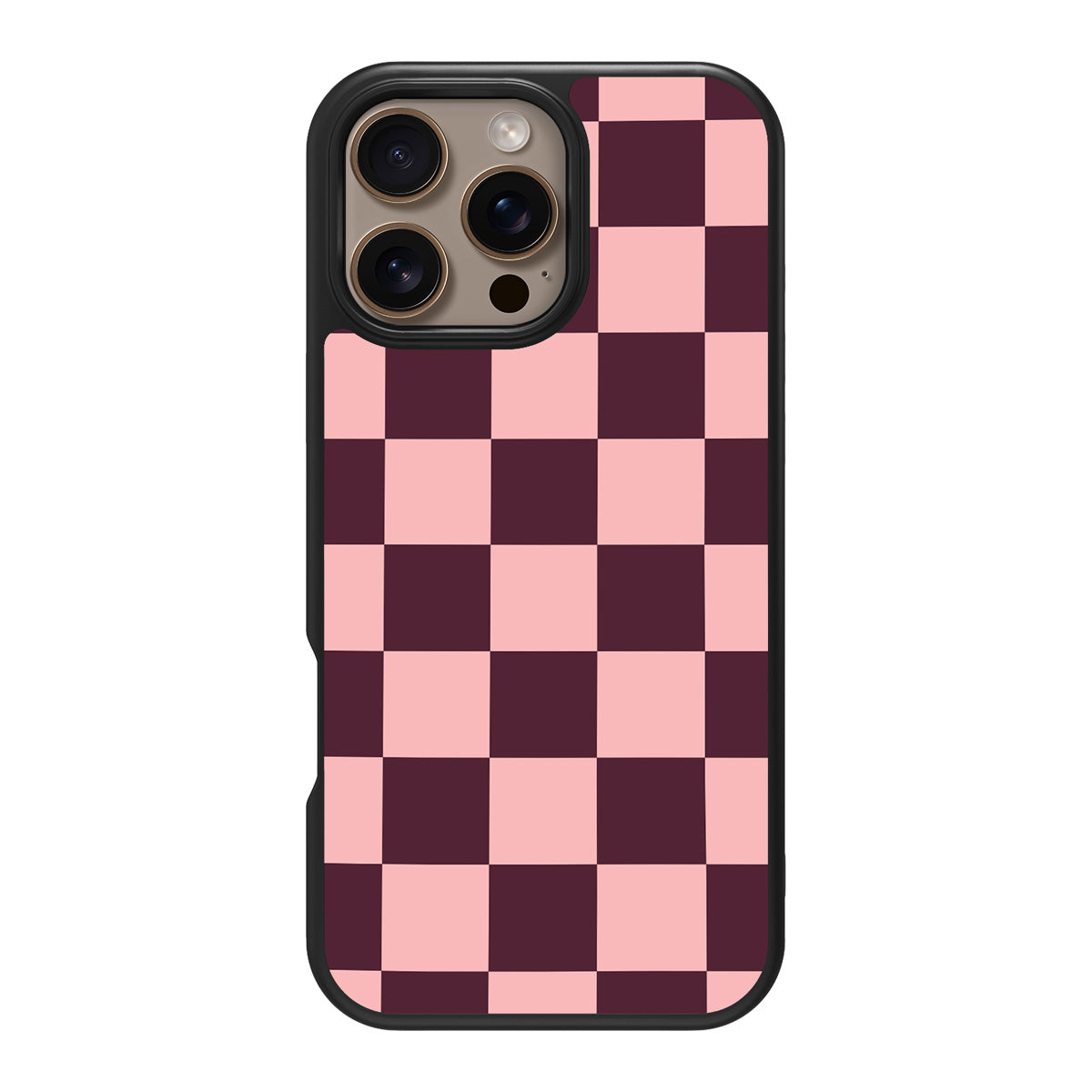 Claret Tile design back view – iPhone 16 Pro case