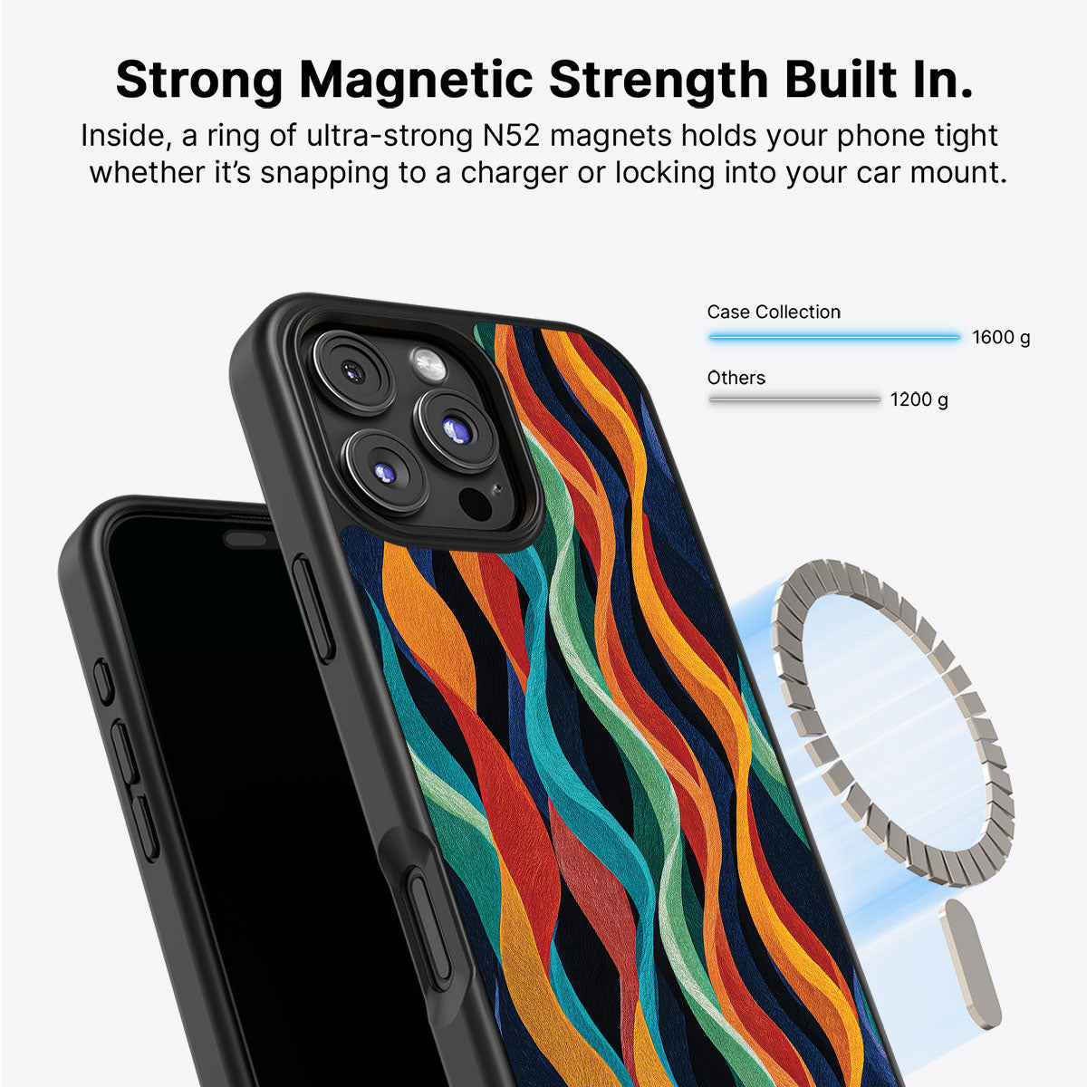 Abstract Designer iPhone 16 Pro Case – Coastal Waves | MagSafe