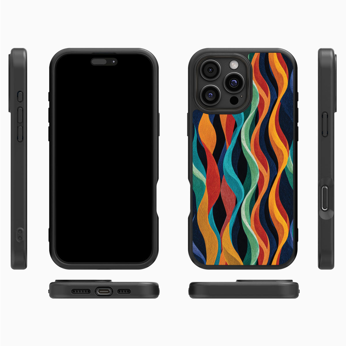 Abstract Designer iPhone 16 Pro Case – Coastal Waves | MagSafe