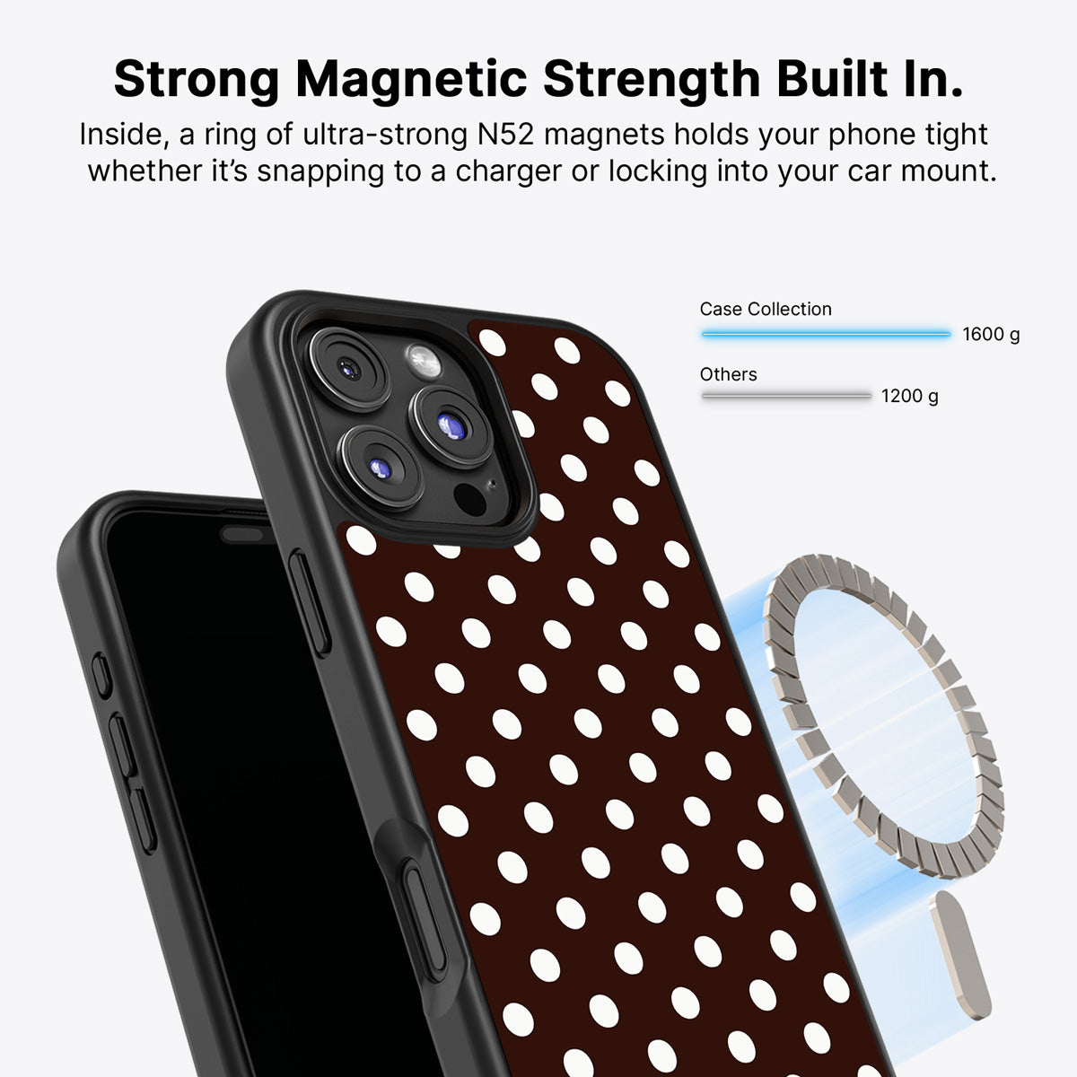 iPhone 16 Pro MagSafe case – Cocoa Confetti design