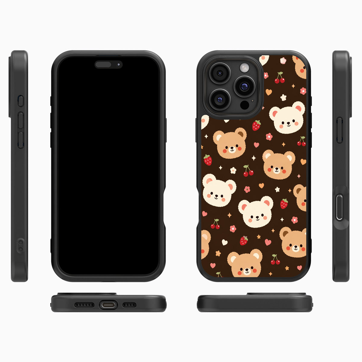 Cocoa Cuddles iPhone 16 Pro case cover – multi-angle view
