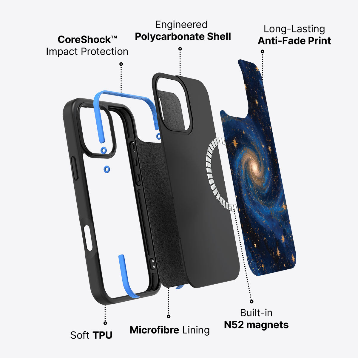 Galaxy Designer iPhone 16 Pro Case – Cosmic Tide | MagSafe