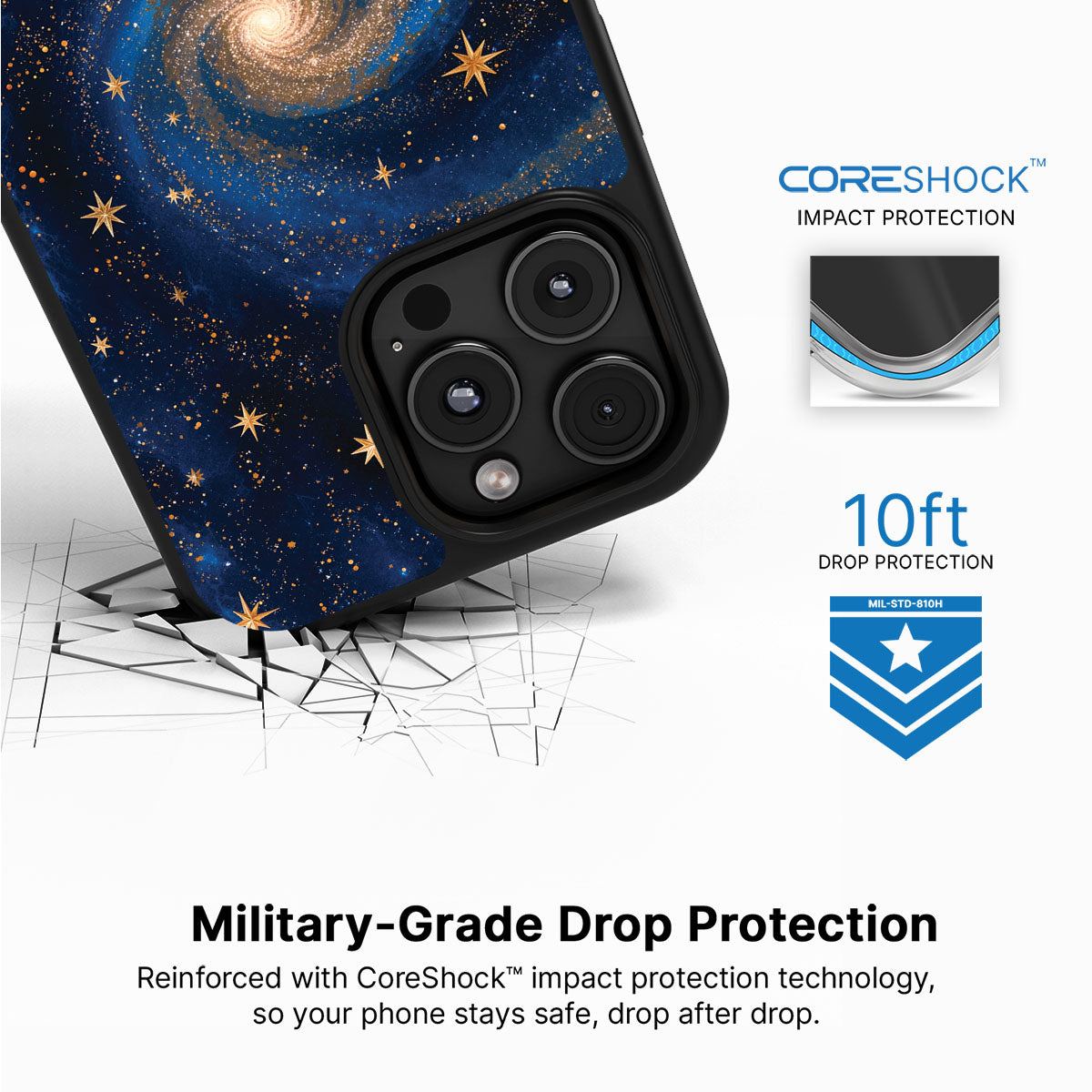 Galaxy Designer iPhone 16 Pro Case – Cosmic Tide | MagSafe
