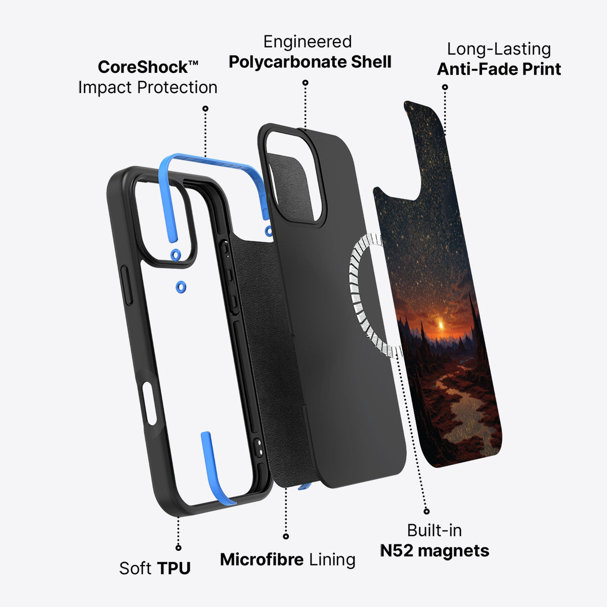 Orange Sunset Designer iPhone 16 Pro Case – Desert Dusk | MagSafe