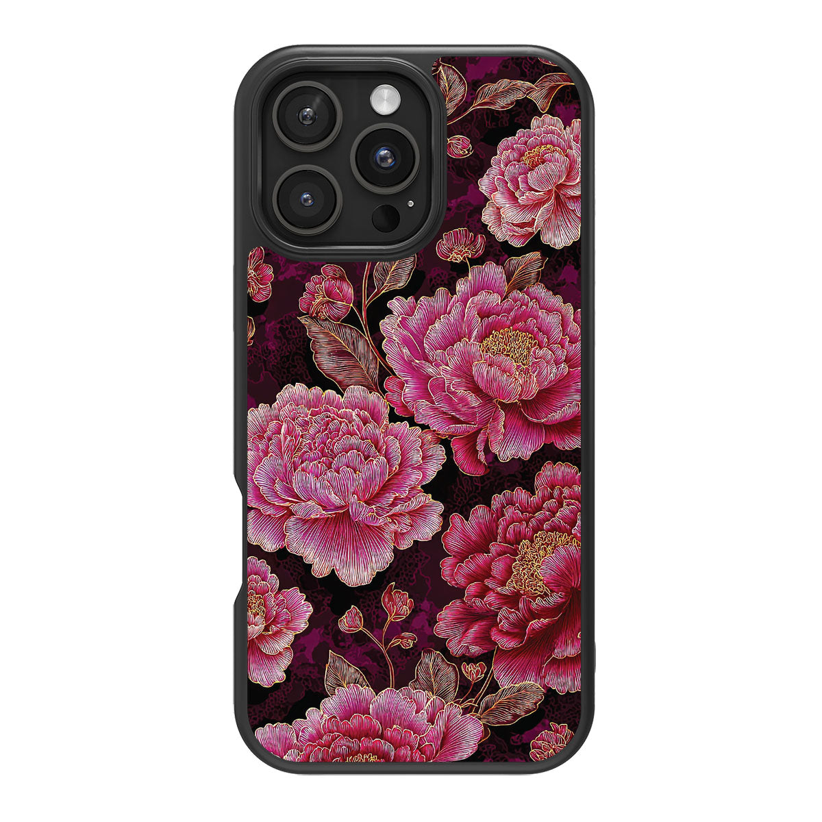 Floral Opulence design back view – iPhone 16 Pro case