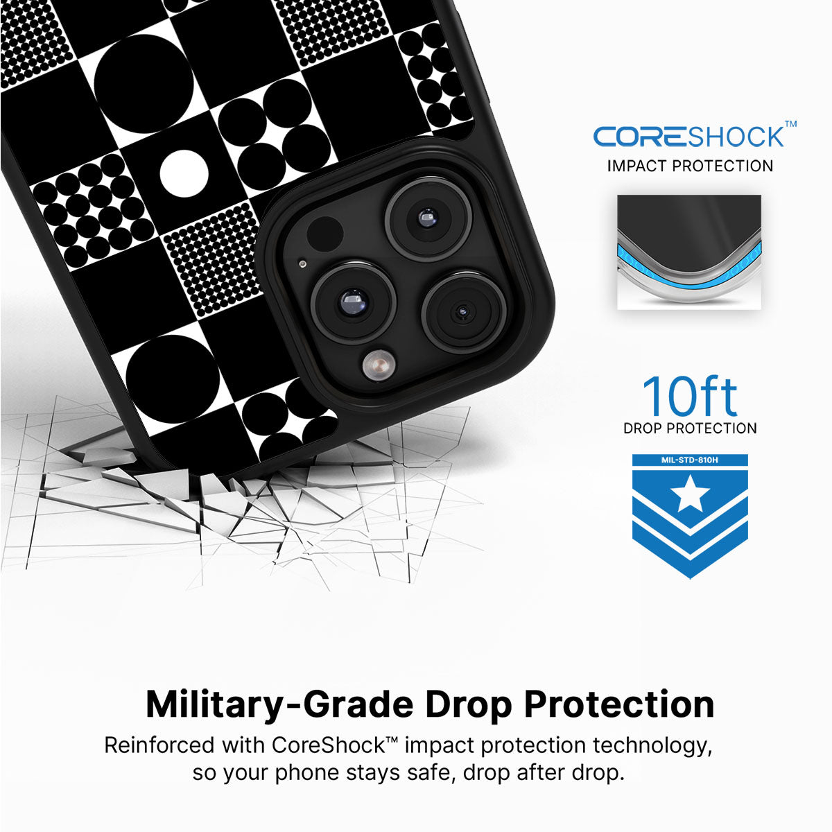 Grid and Orb - iPhone 16 Pro Case #case type_core (magsafe), #case type_core (non magsafe)