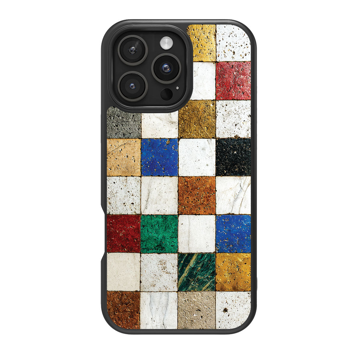 Heritage Mosaic design back view – iPhone 16 Pro case