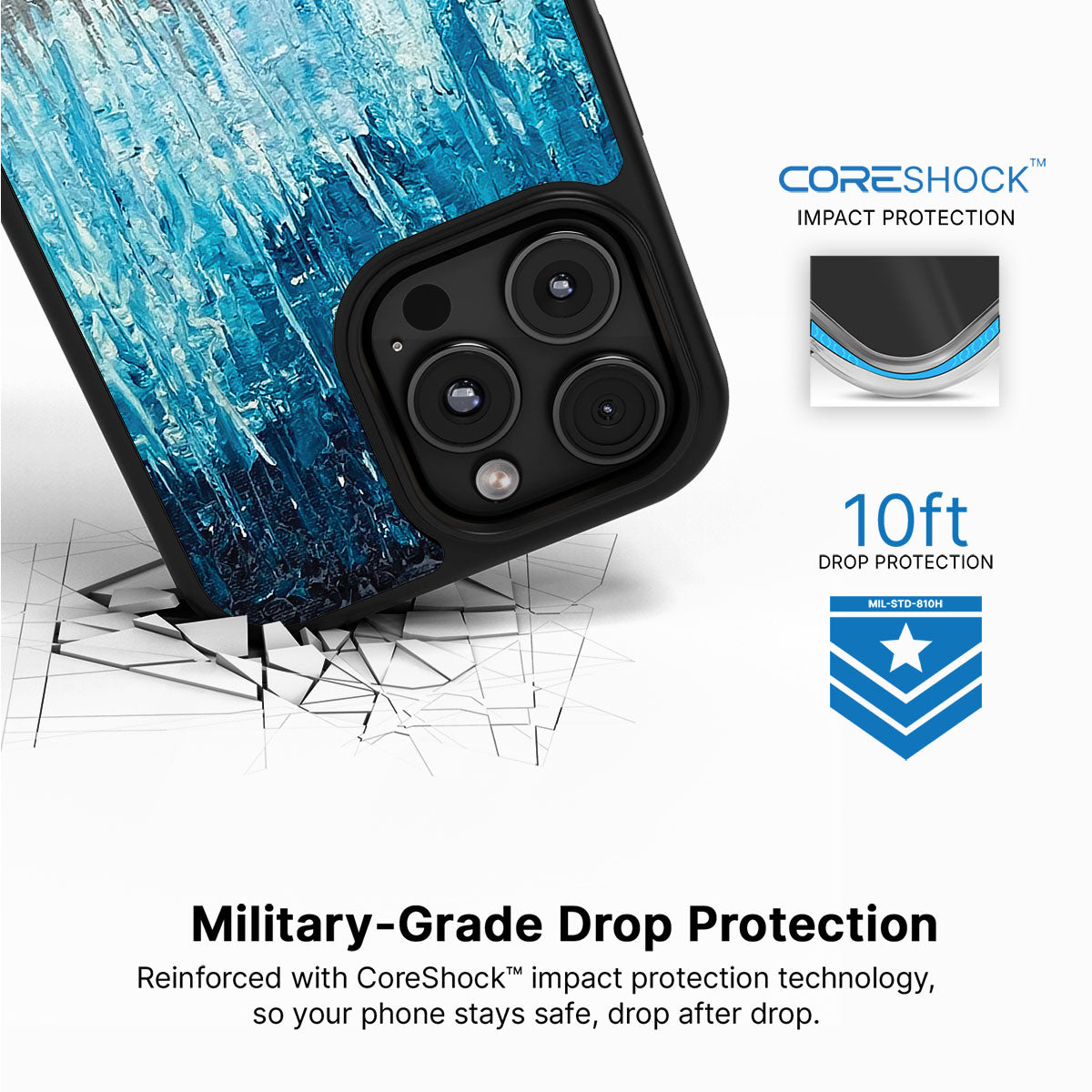 Impasto Tides - iPhone 16 Pro Case #case type_core (magsafe), #case type_core (non magsafe)