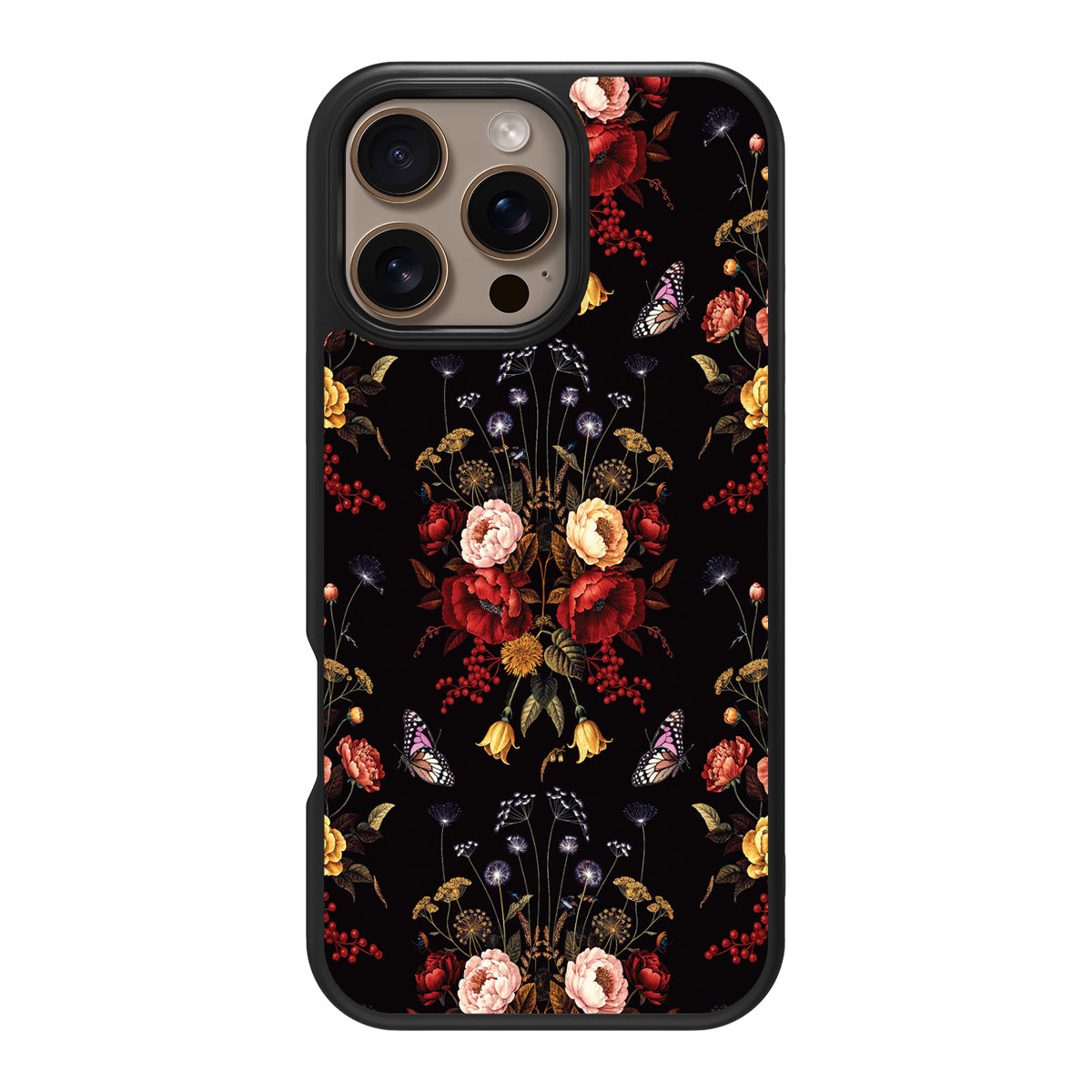 Kelmscott Bloom design back view – iPhone 16 Pro case