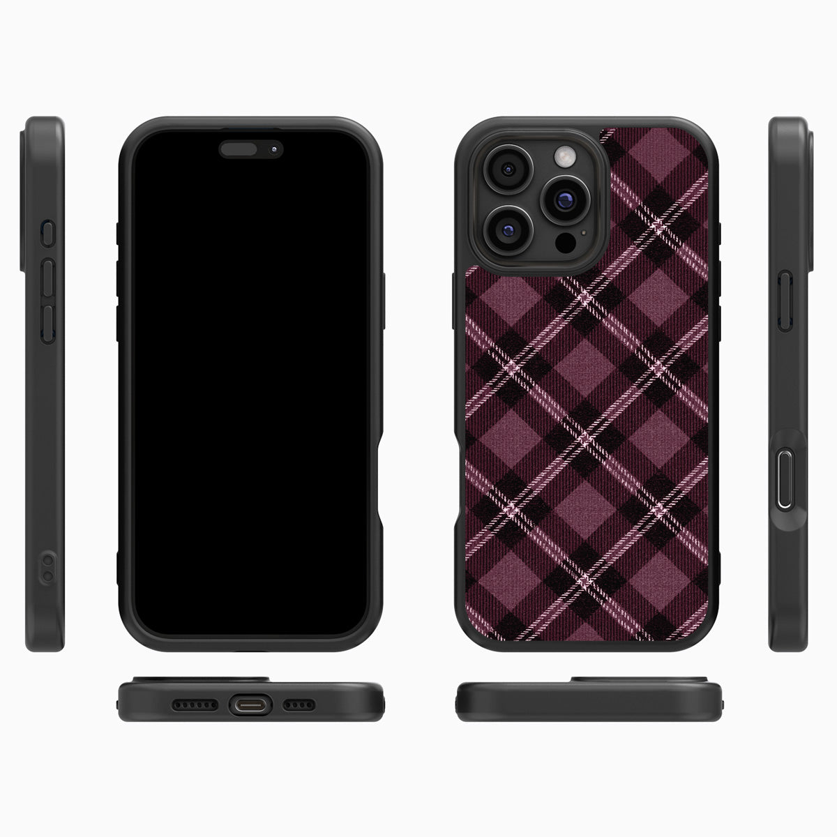 Merlot Weave iPhone 16 Pro case cover – multi-angle view