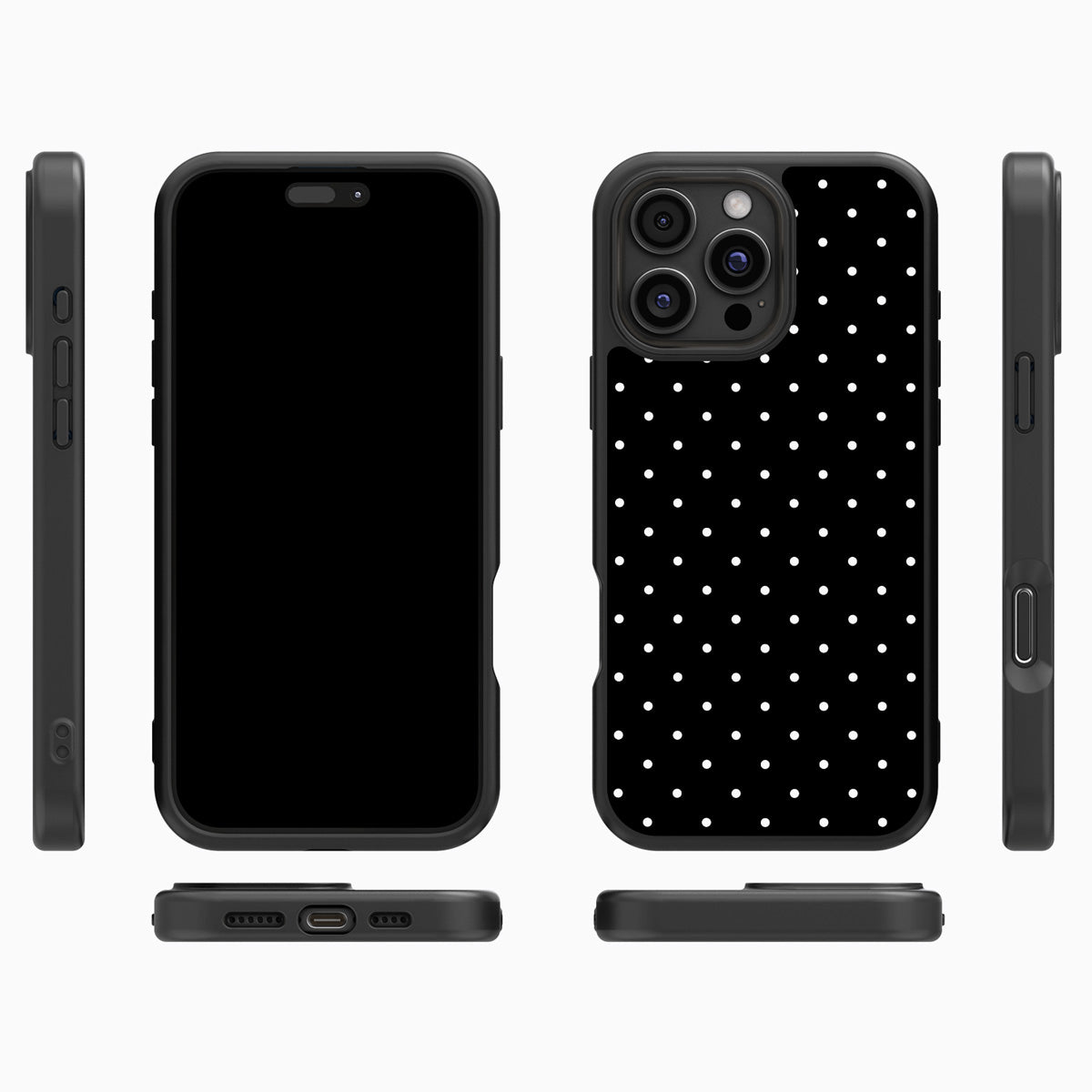 Midnight Confetti iPhone 16 Pro case cover – multi-angle view