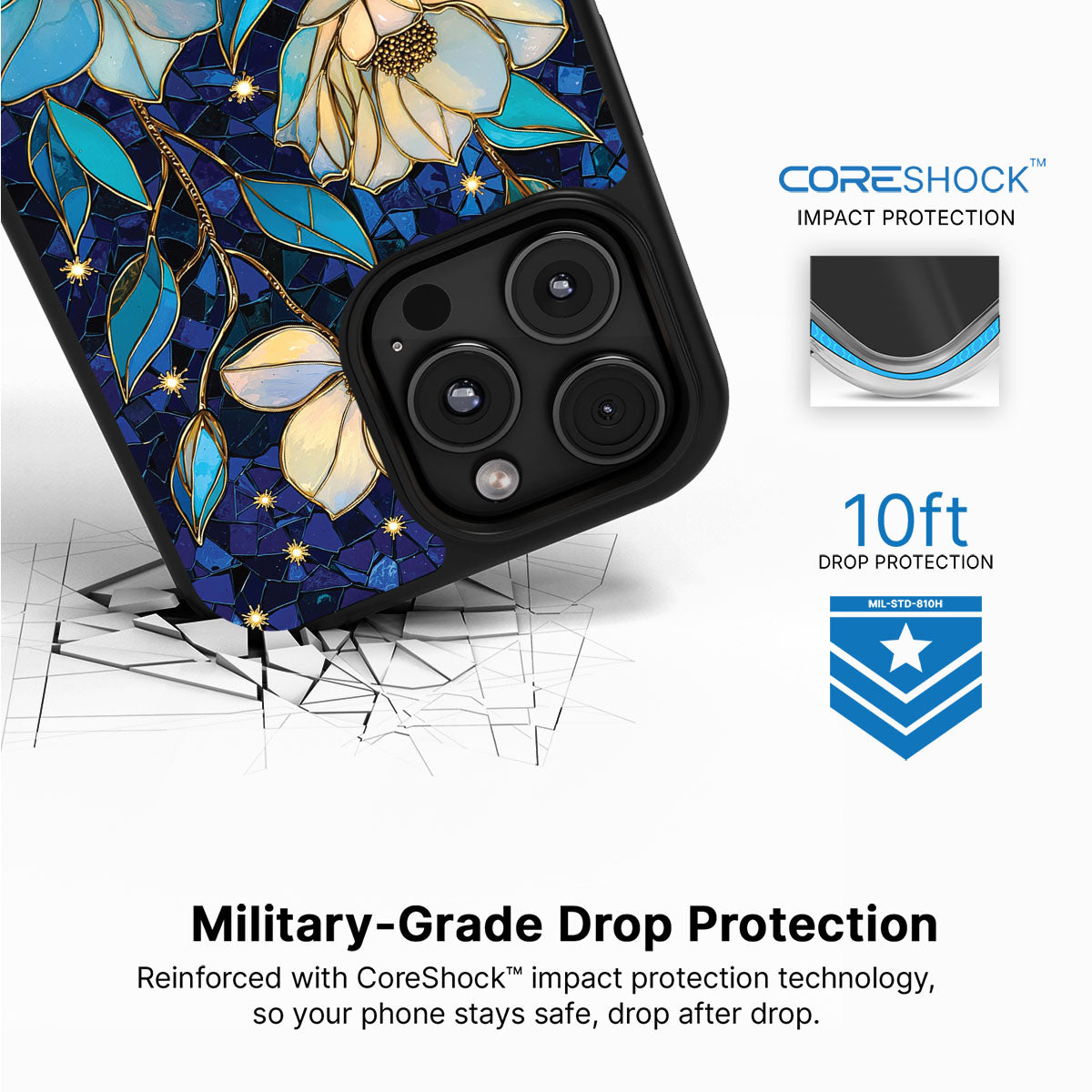 Floral Designer iPhone 16 Pro Case – Midnight Magnolia | MagSafe — view 5