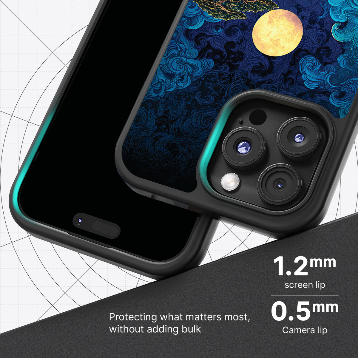 Moonlit Tide slim iPhone 16 Pro phone case