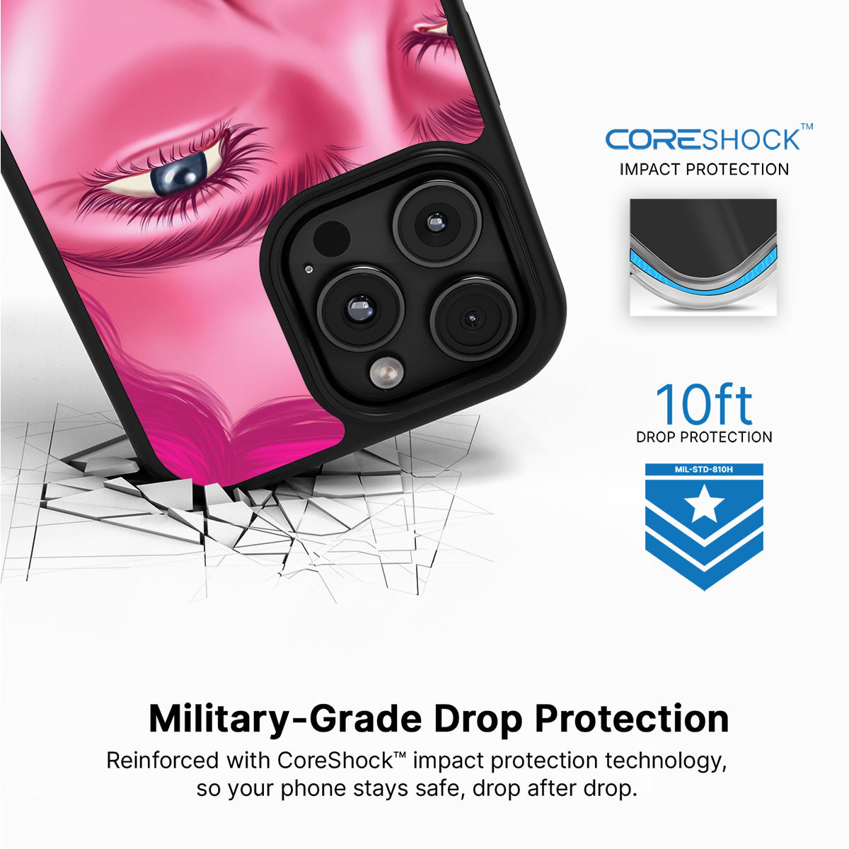 Pink Rage - iPhone 16 Pro Case #case type_core (magsafe), #case type_core (non magsafe)