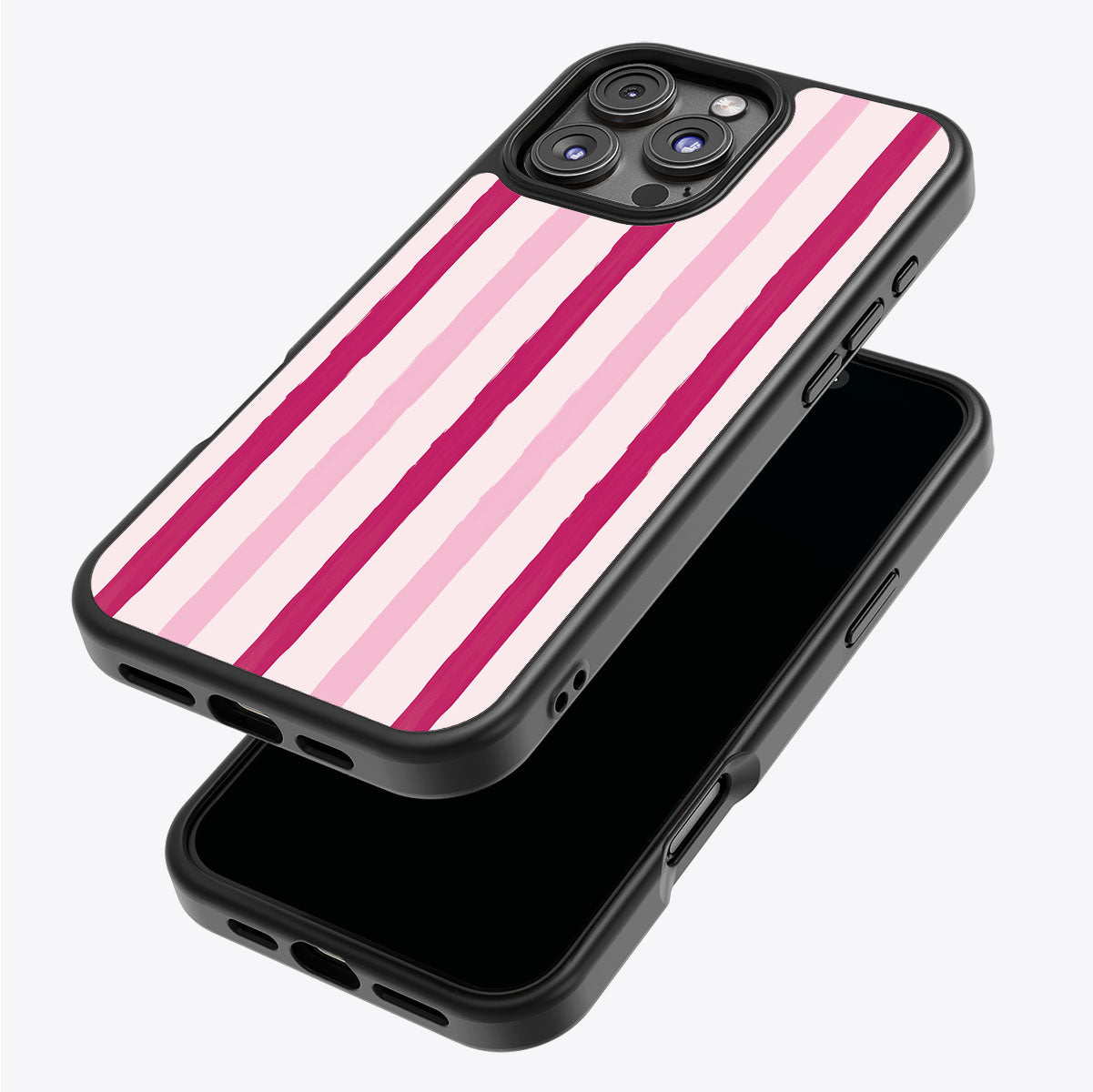 Pink Watercolor Stripes - iPhone 16 Pro Case #case type_core (magsafe), #case type_core (non magsafe)