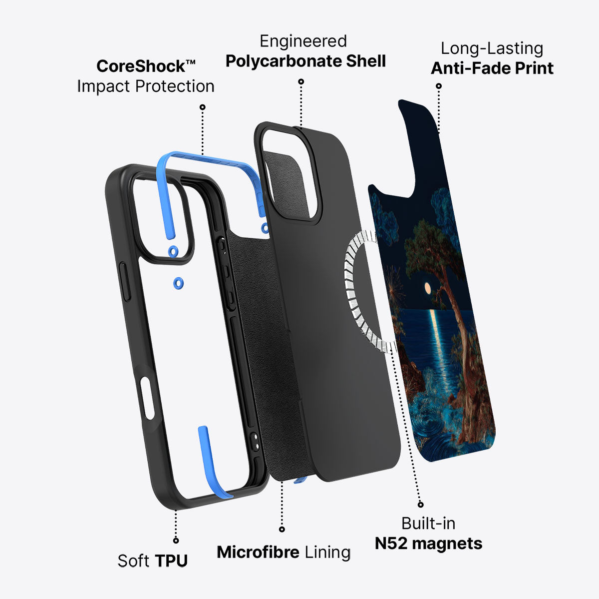 iPhone 16 Pro case construction – Quiet Moon phone case