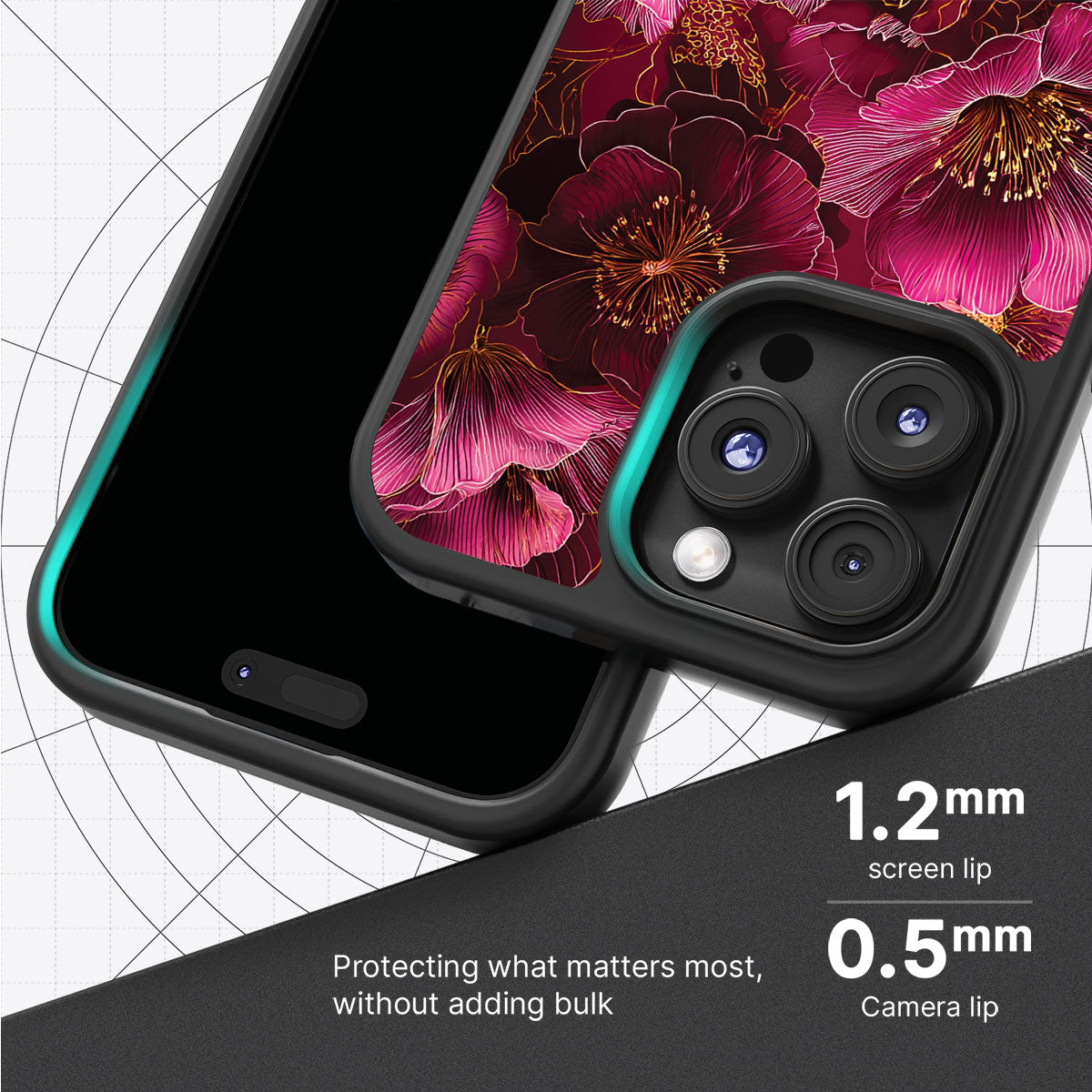 Ruby Flora - iPhone 16 Pro Case #case type_core (magsafe), #case type_core (non magsafe)