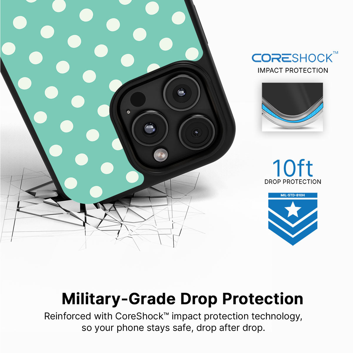 Sea Pearls iPhone 16 Pro case with drop protection