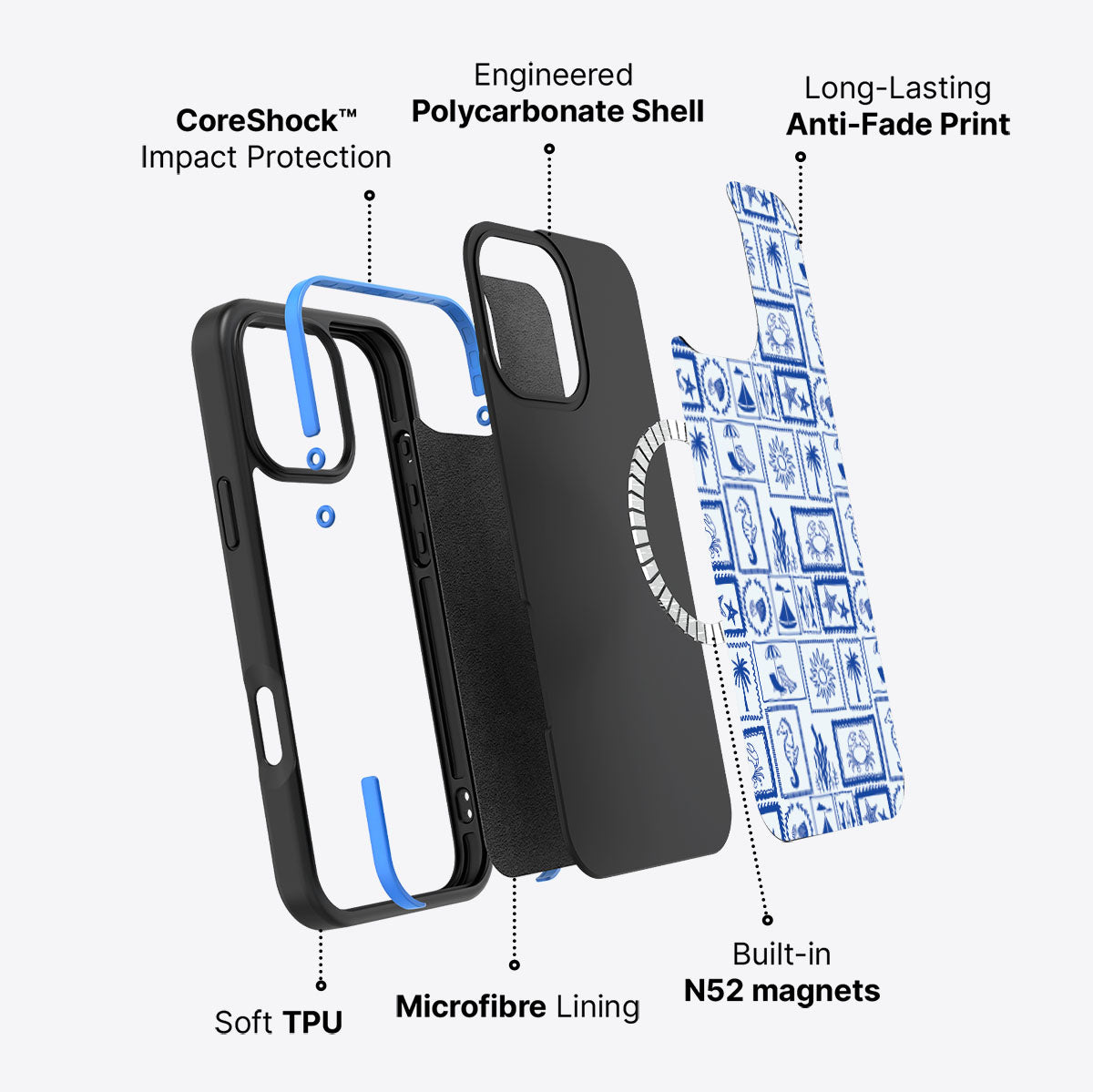 Seaside Sketches - iPhone 16 Pro Case #case type_core (magsafe)