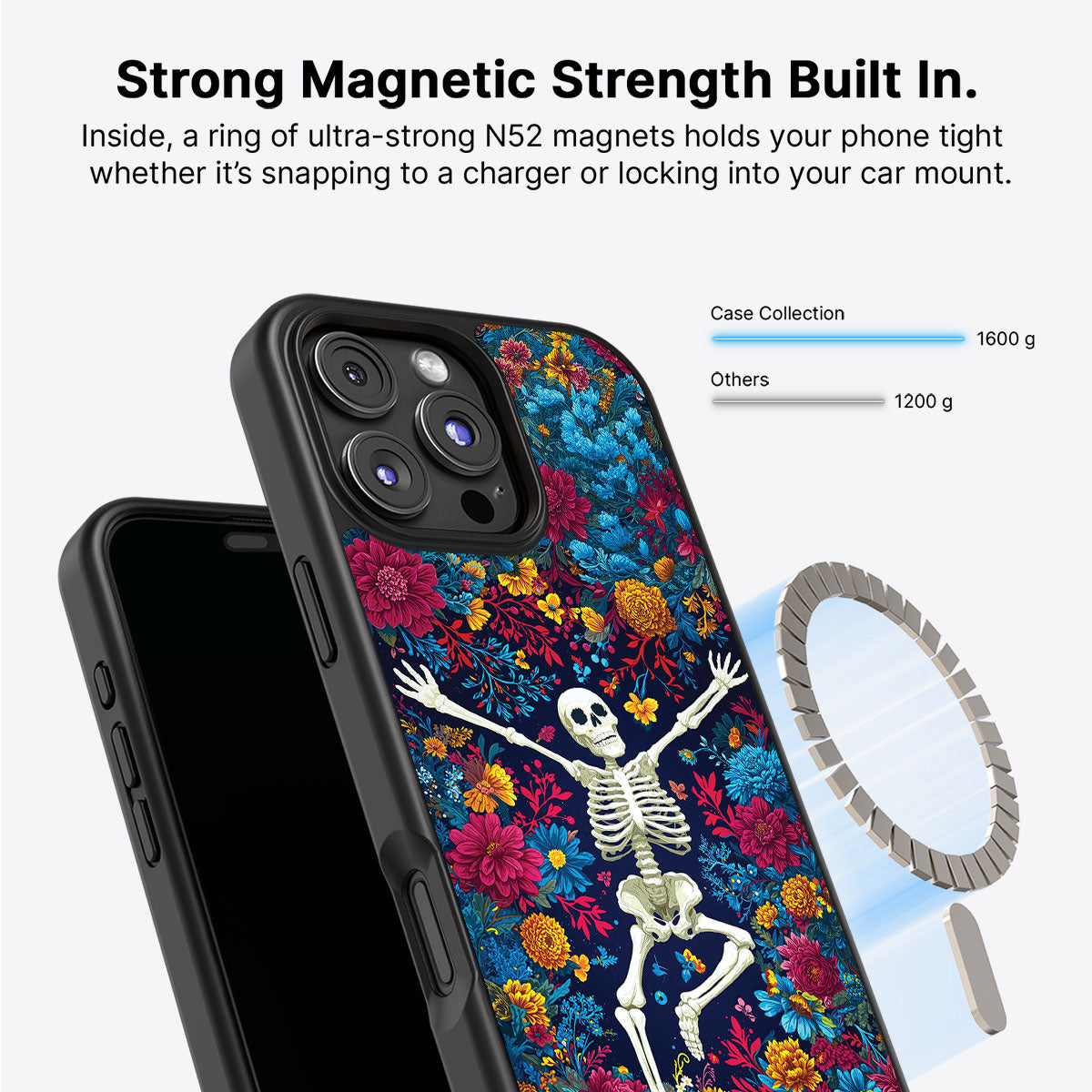 Floral Designer iPhone 16 Pro Case – Skeleton Garden | MagSafe