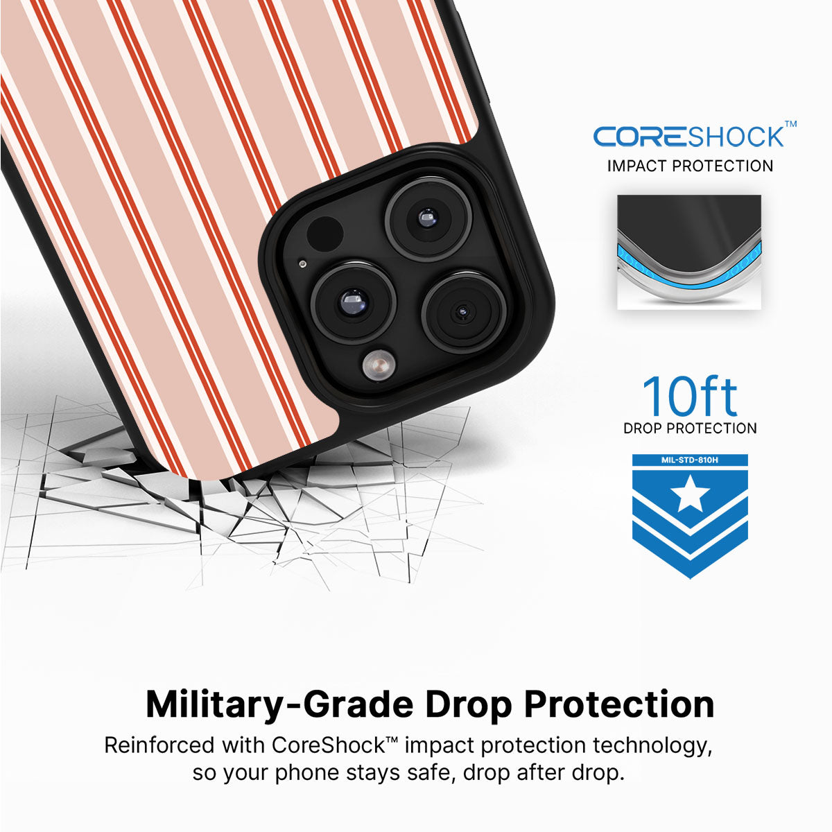 Vermillion Streak - iPhone 16 Pro Case #case type_core (magsafe), #case type_core (non magsafe)